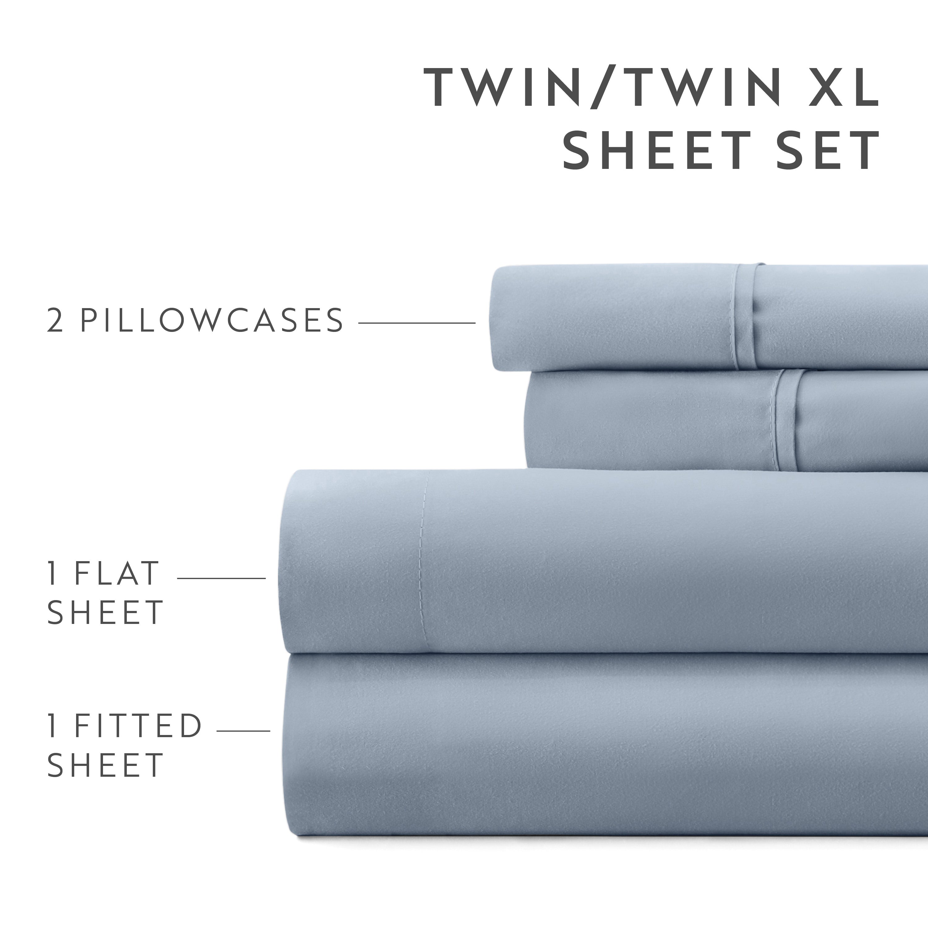 6-Piece Double Brushed Solid Sheet Set