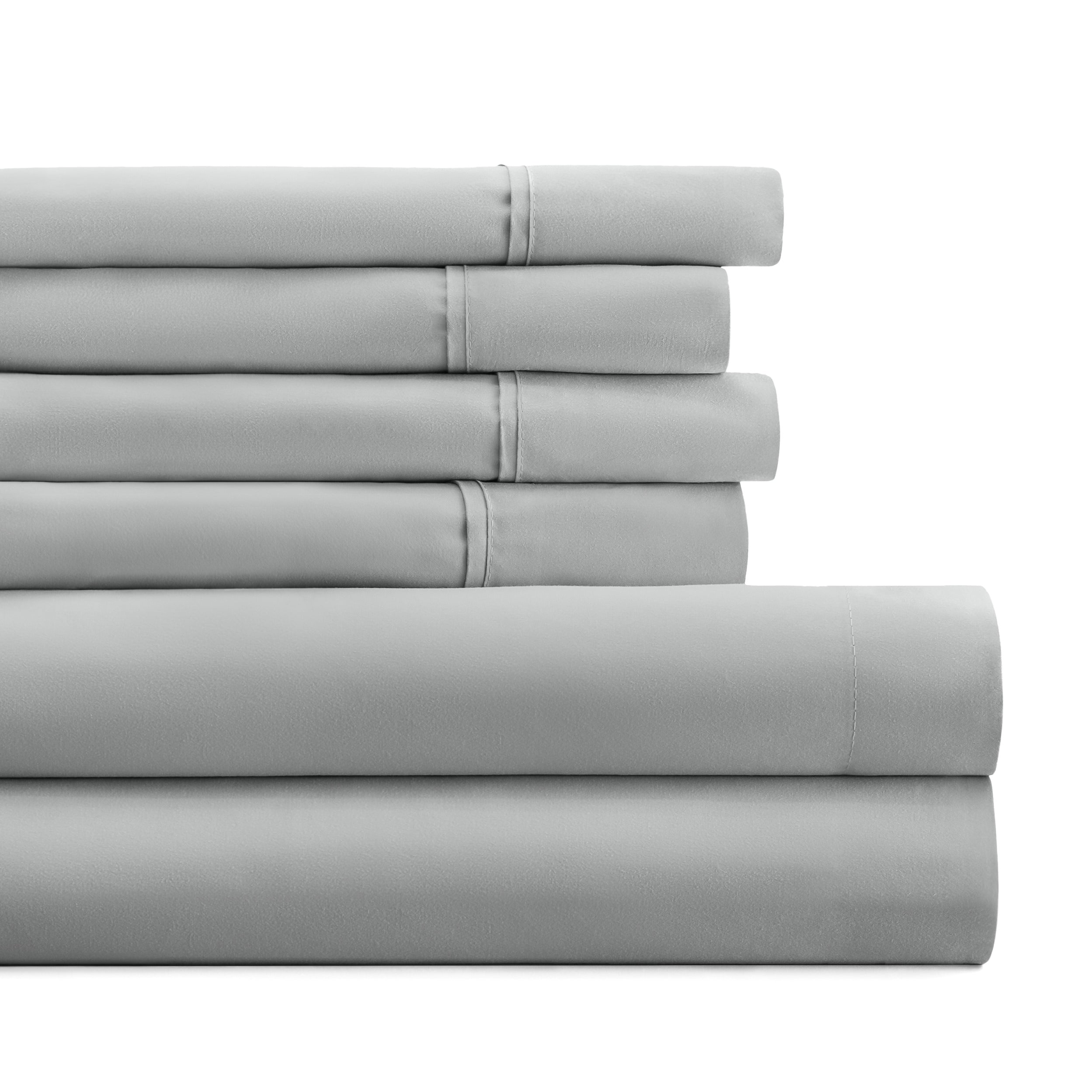 6-Piece Double Brushed Solid Sheet Set