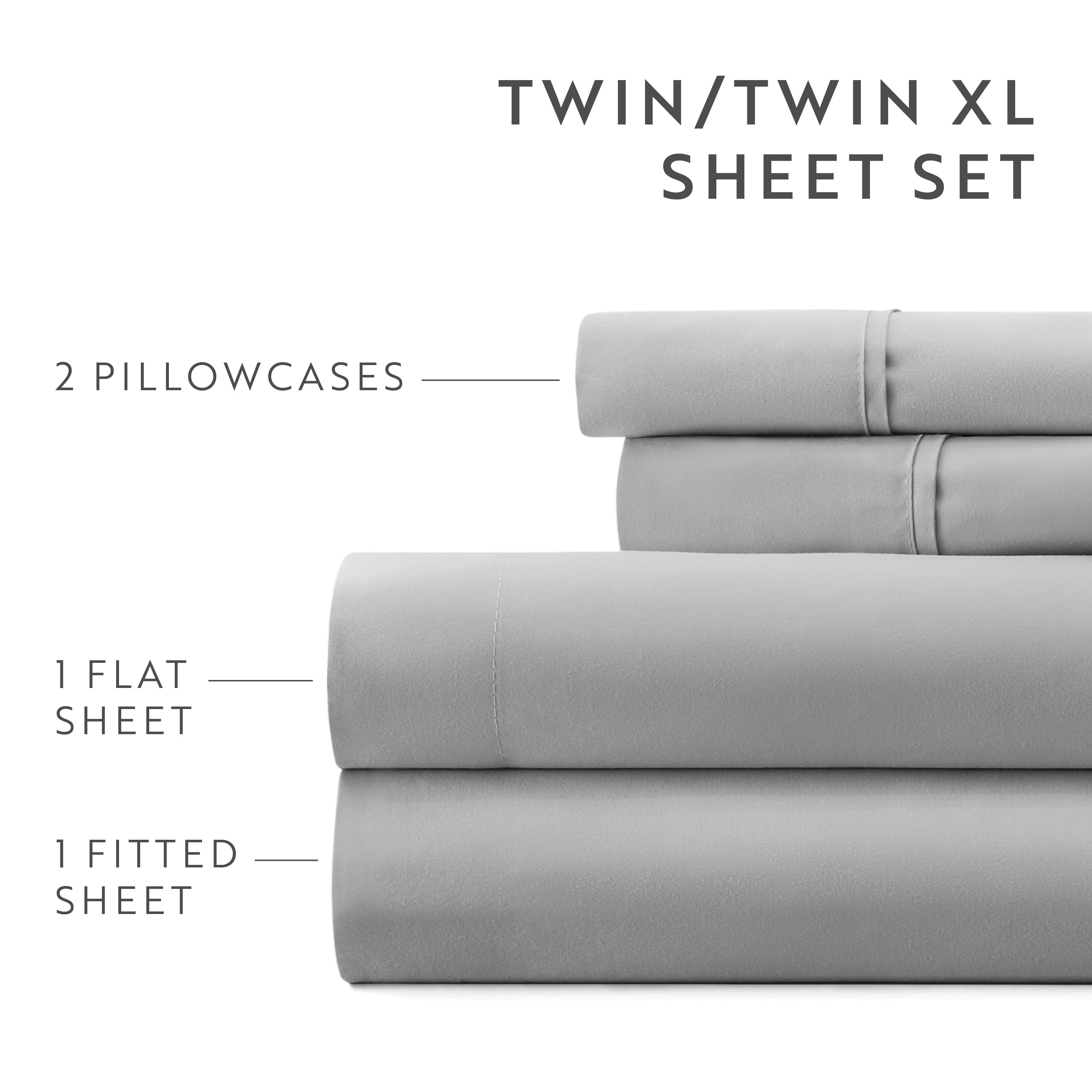 6-Piece Double Brushed Solid Sheet Set