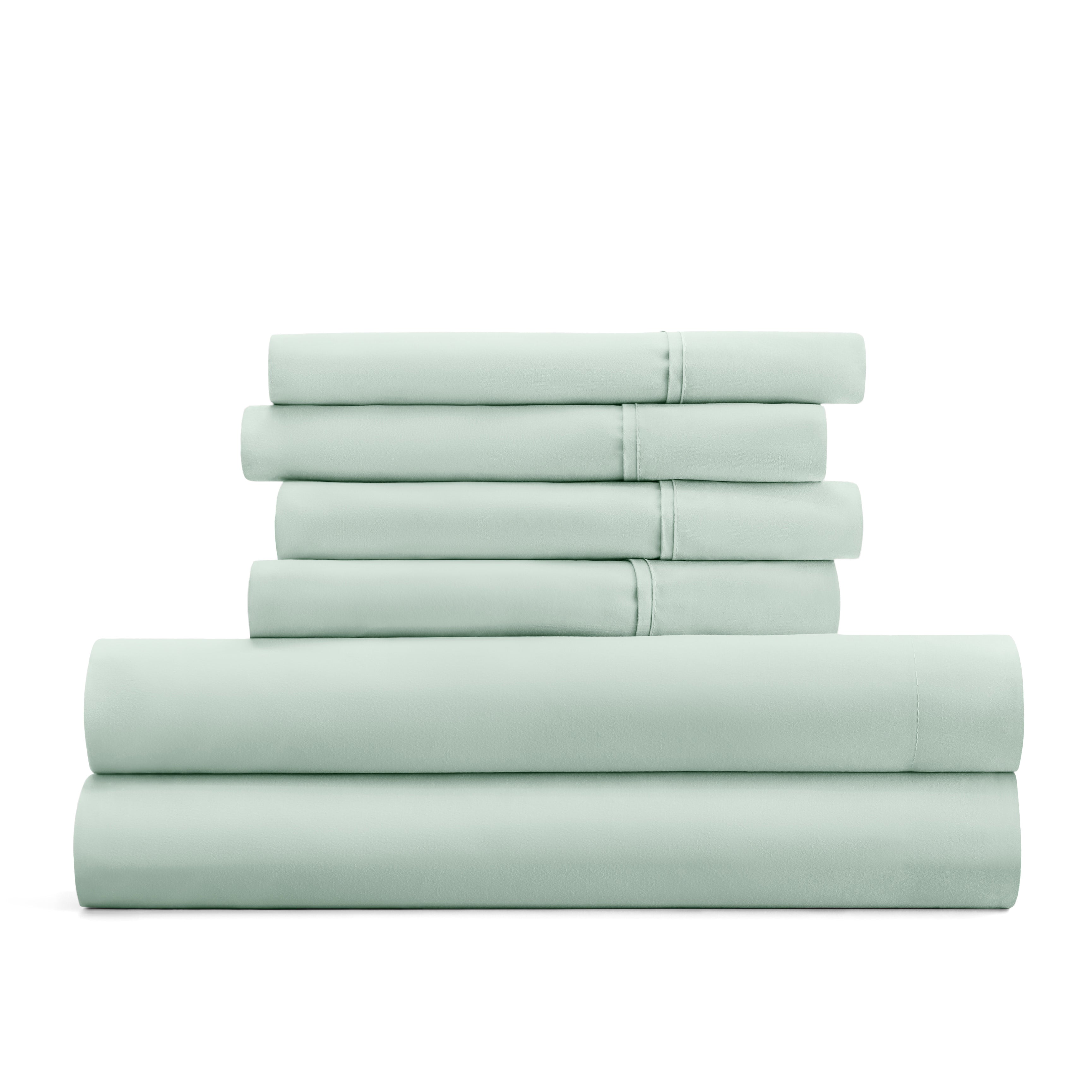6-Piece Double Brushed Solid Sheet Set