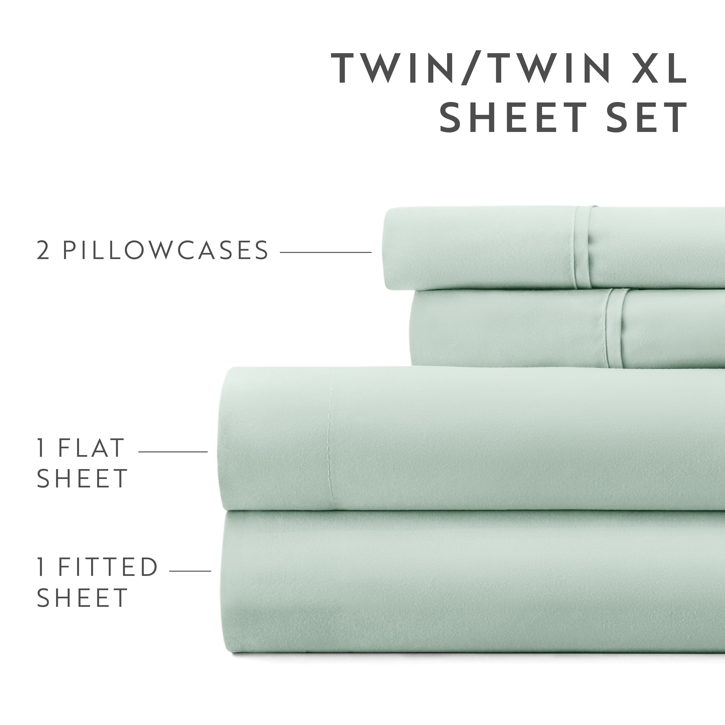 6-Piece Double Brushed Solid Sheet Set