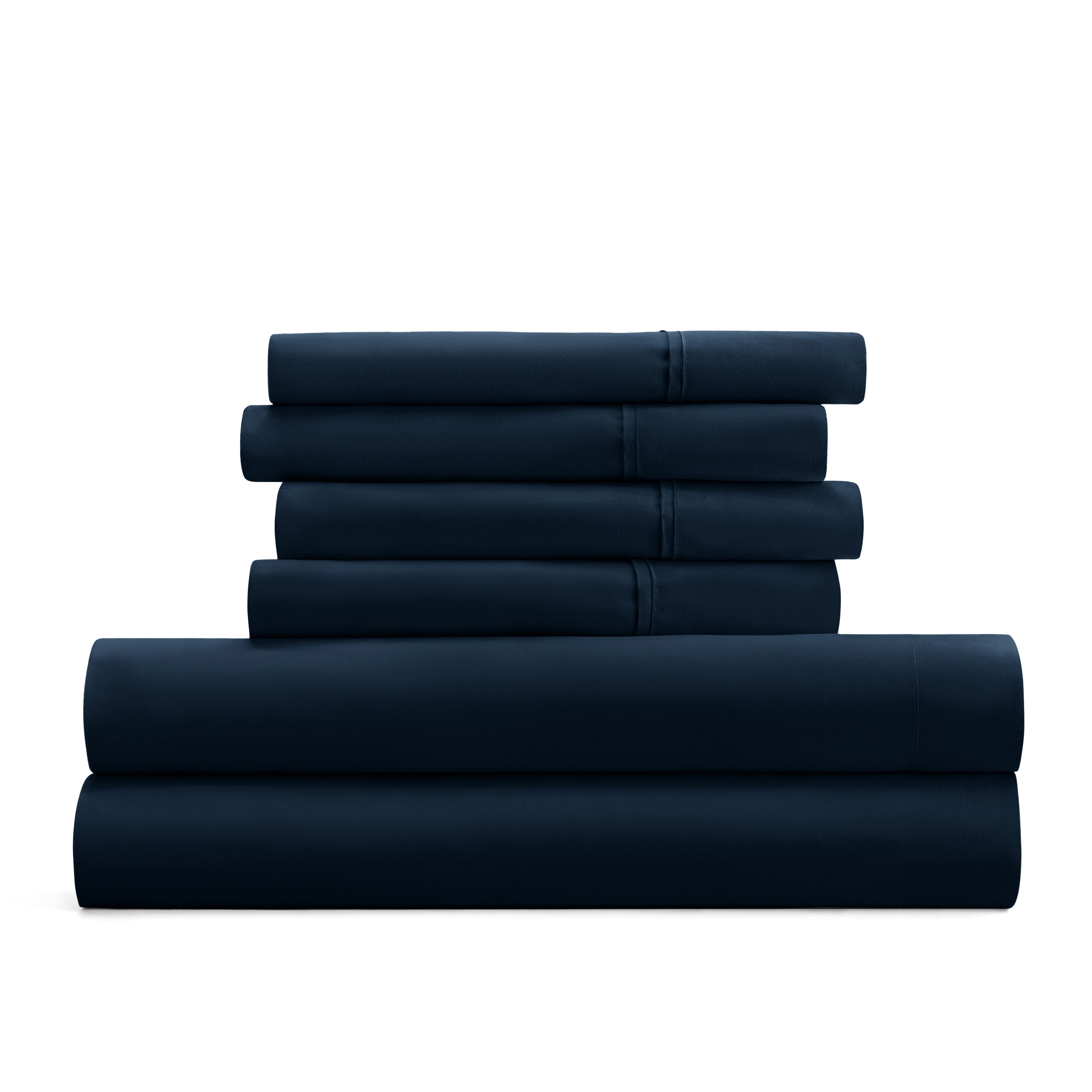 6-Piece Double Brushed Solid Sheet Set