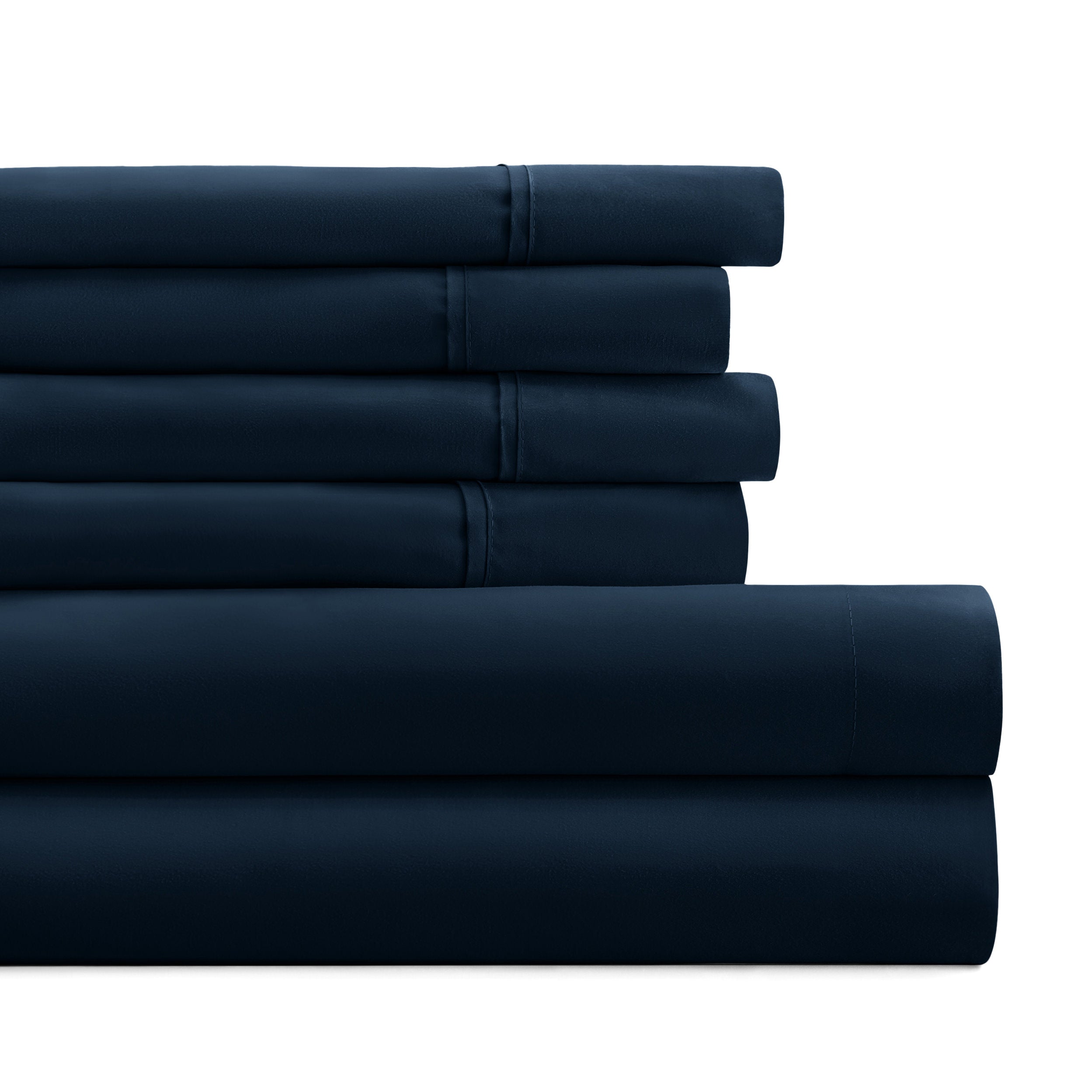 6-Piece Double Brushed Solid Sheet Set