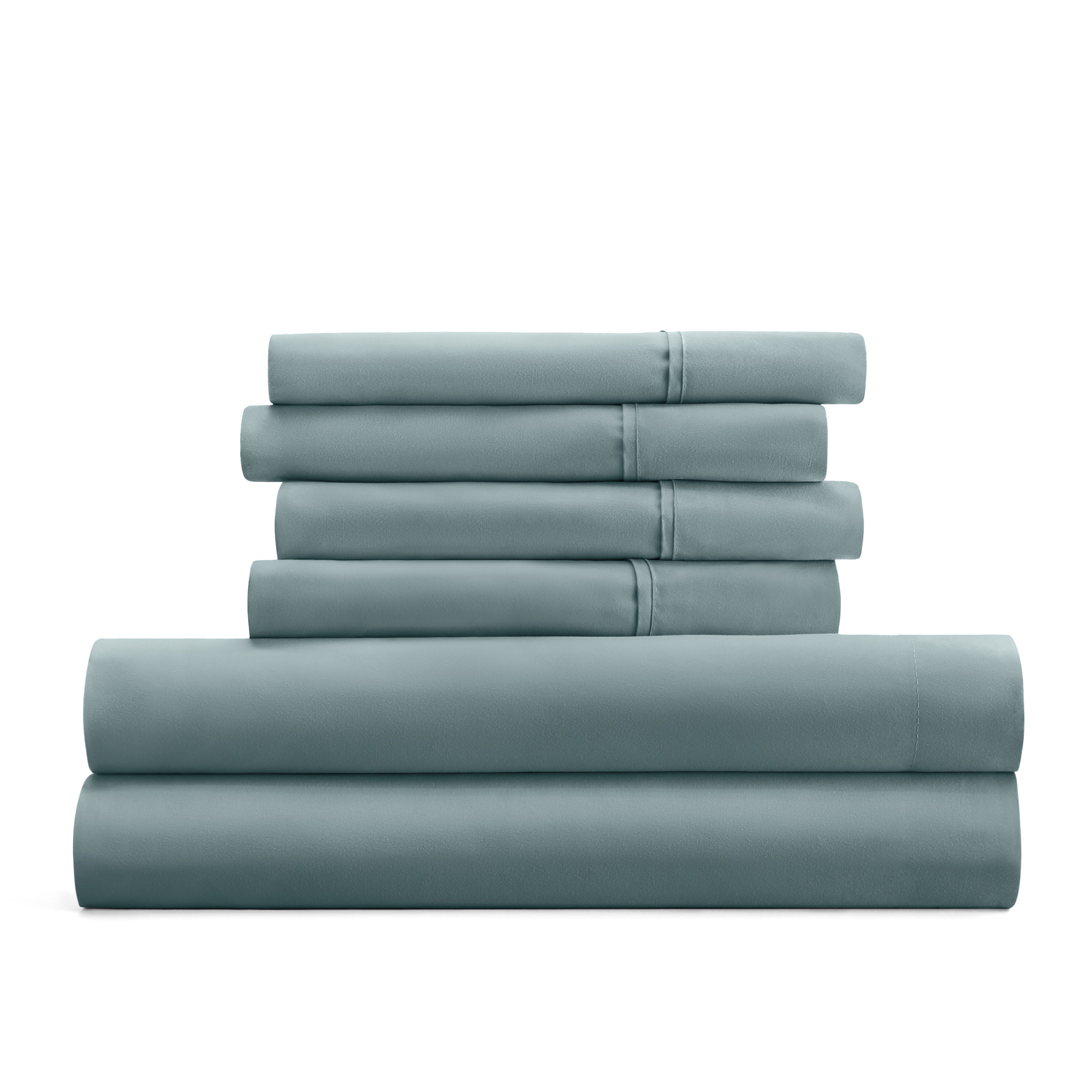 6-Piece Double Brushed Solid Sheet Set
