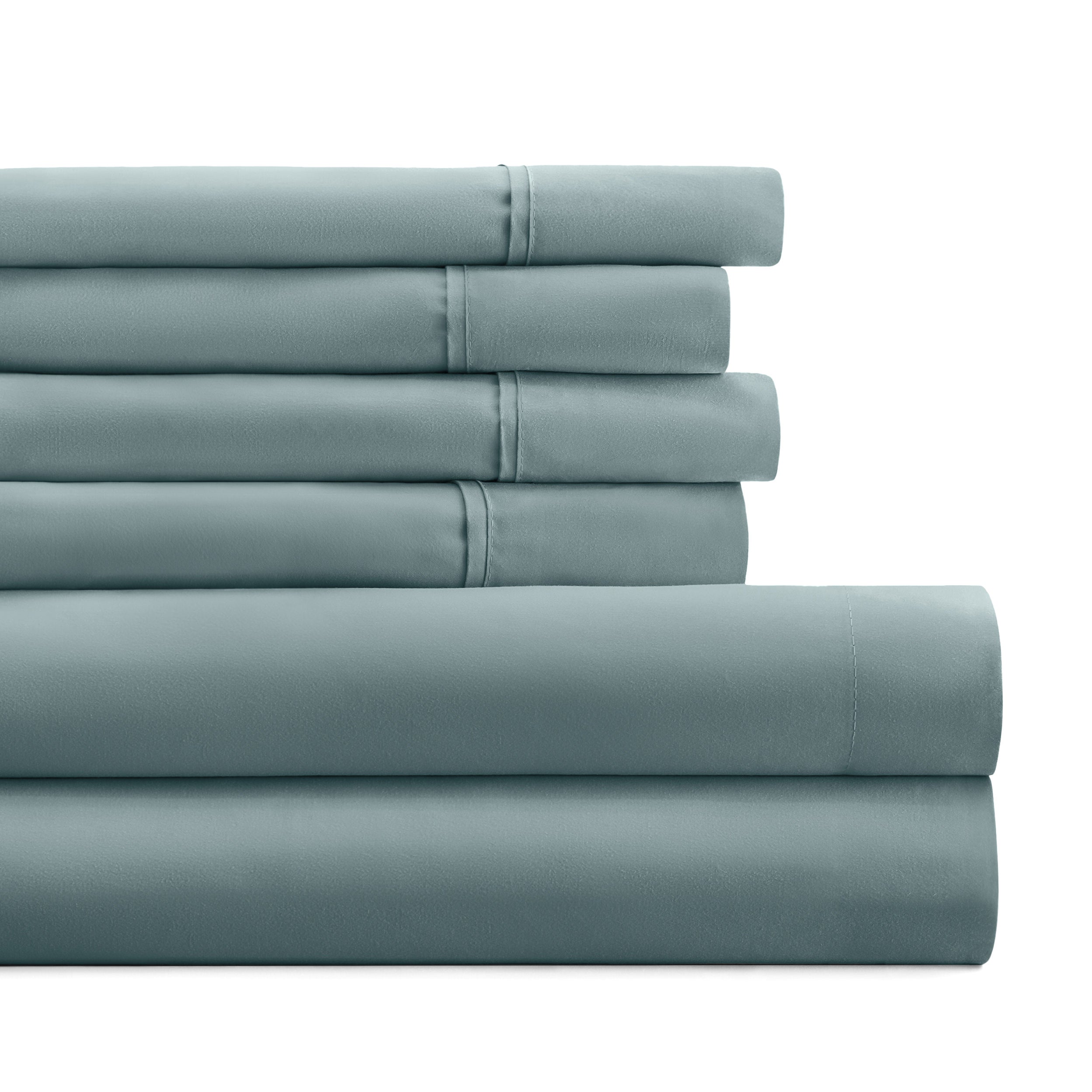 6-Piece Double Brushed Solid Sheet Set