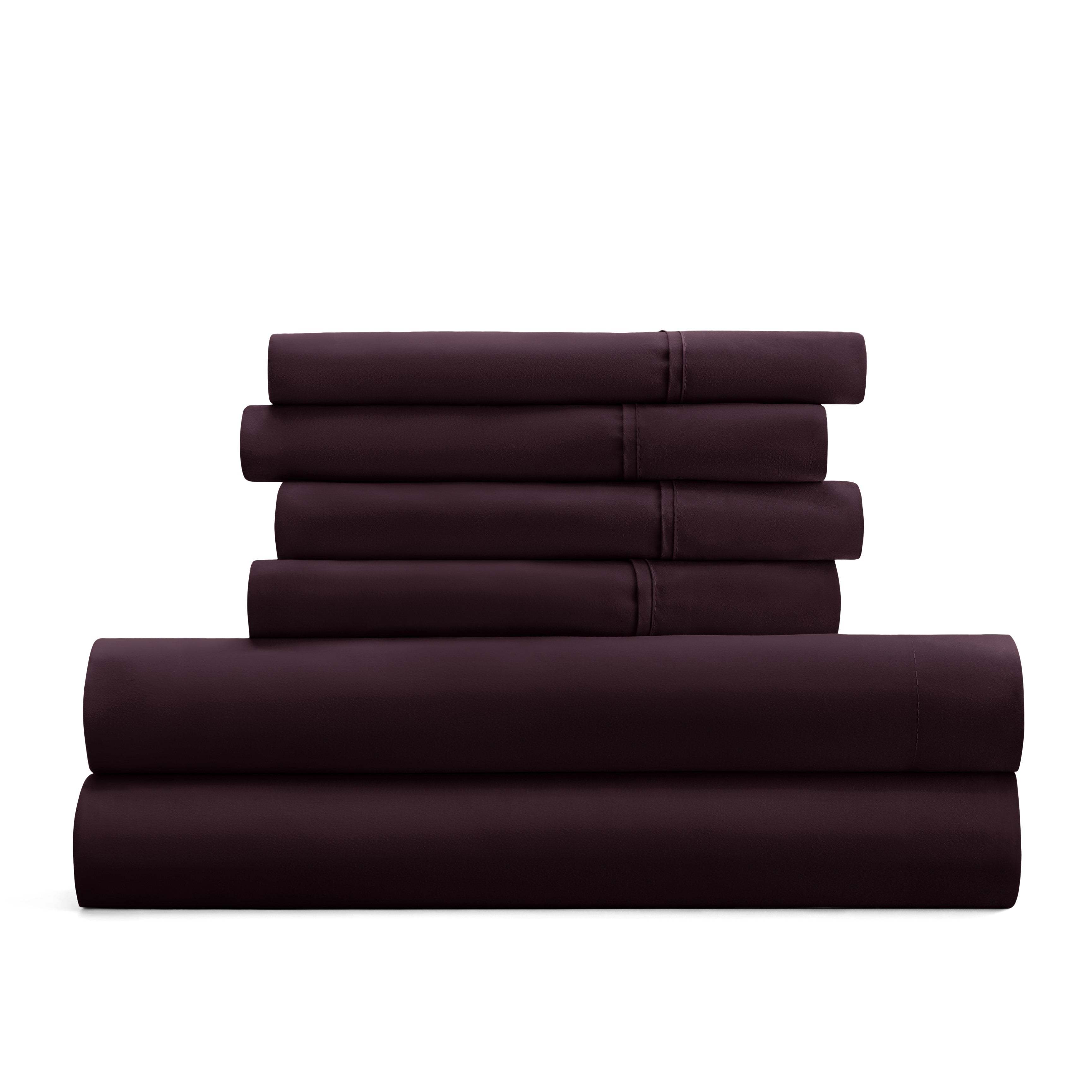 6-Piece Double Brushed Solid Sheet Set