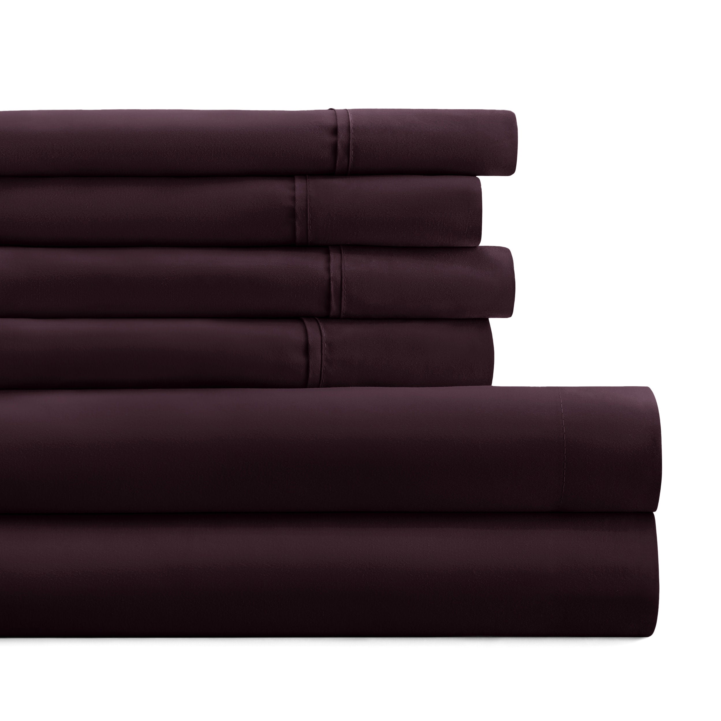 6-Piece Double Brushed Solid Sheet Set