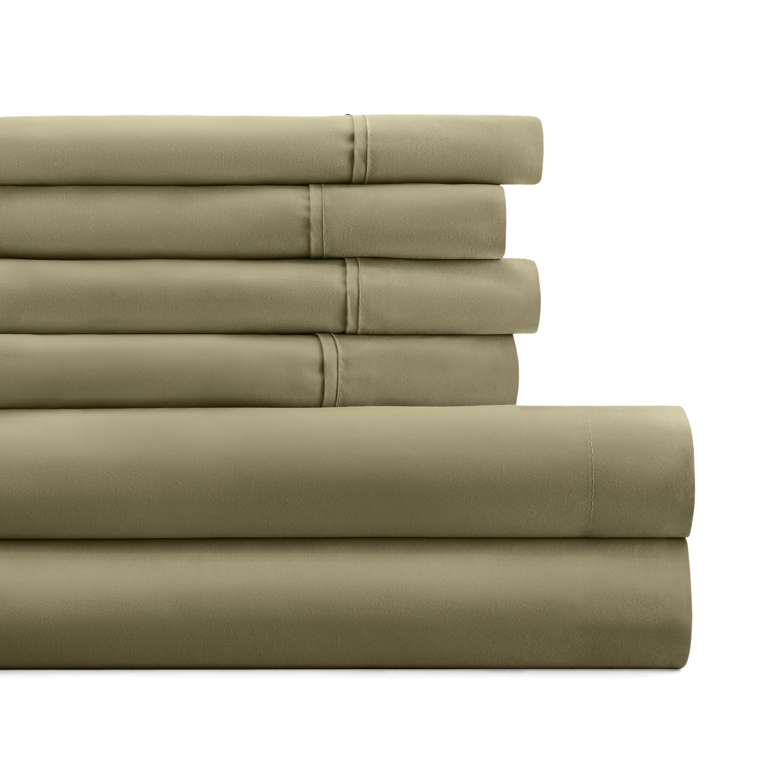 6-Piece Double Brushed Solid Sheet Set