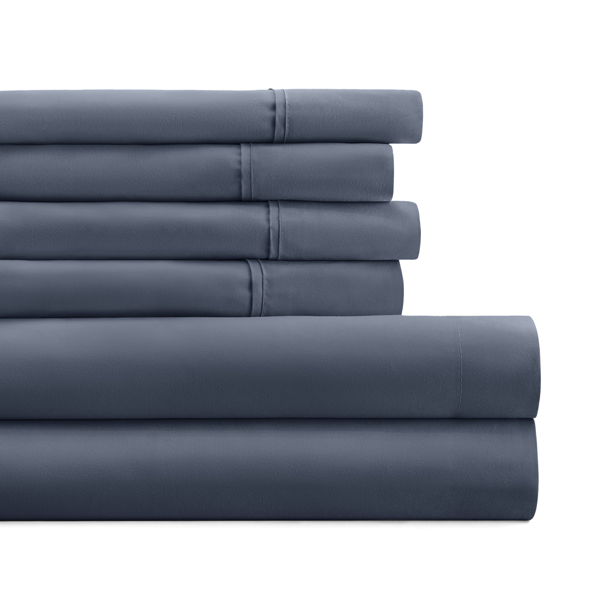 6-Piece Double Brushed Solid Sheet Set