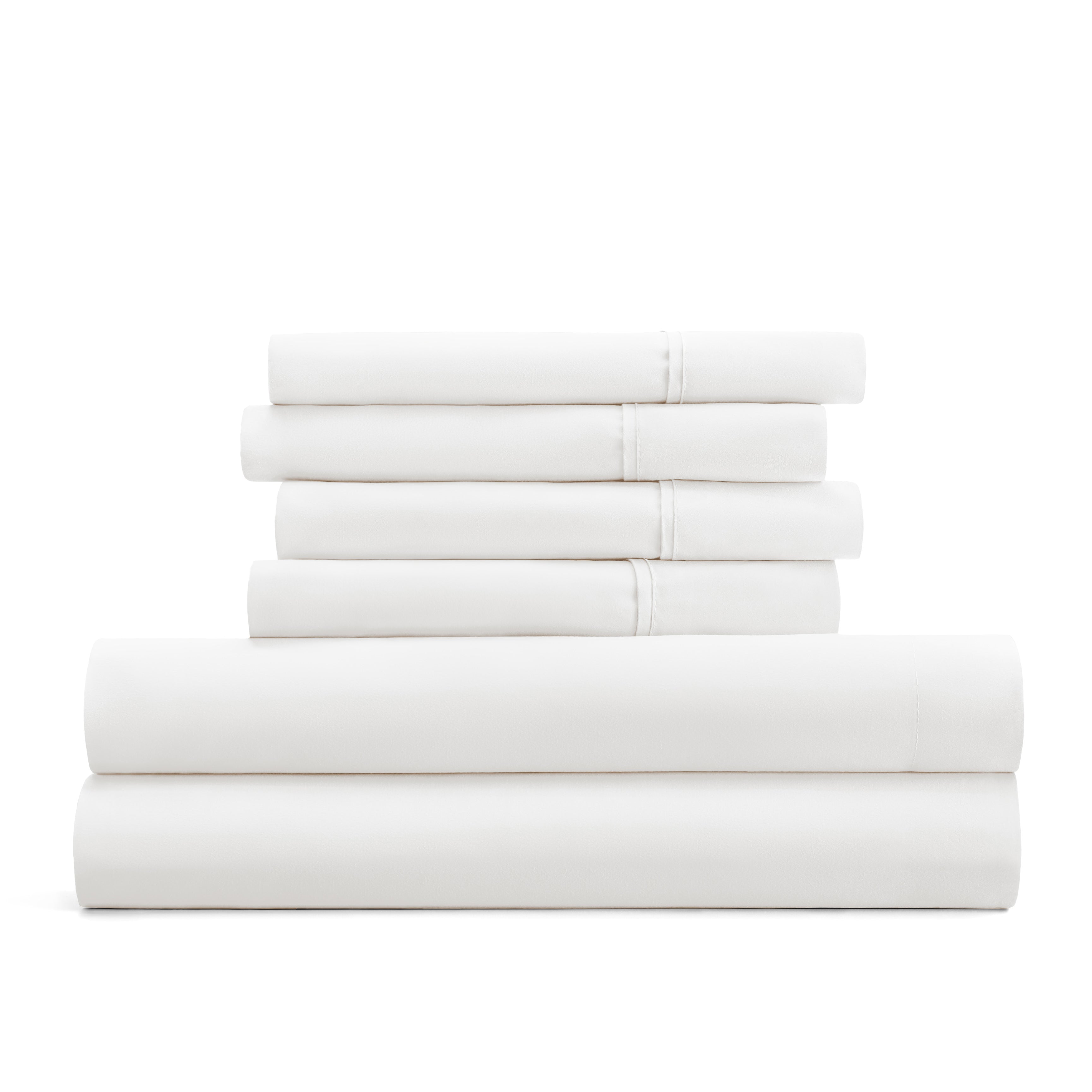 6-Piece Double Brushed Solid Sheet Set