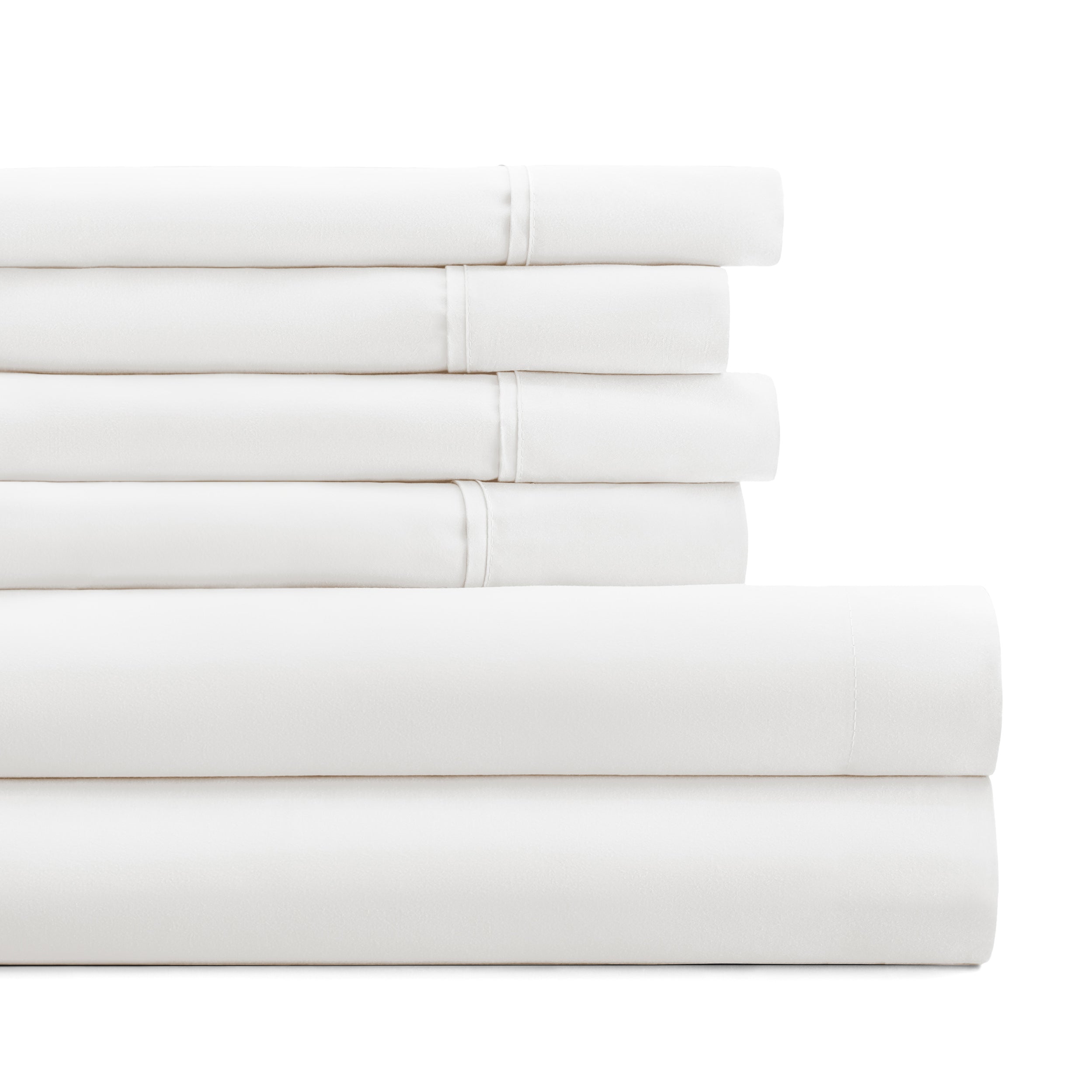 6-Piece Double Brushed Solid Sheet Set