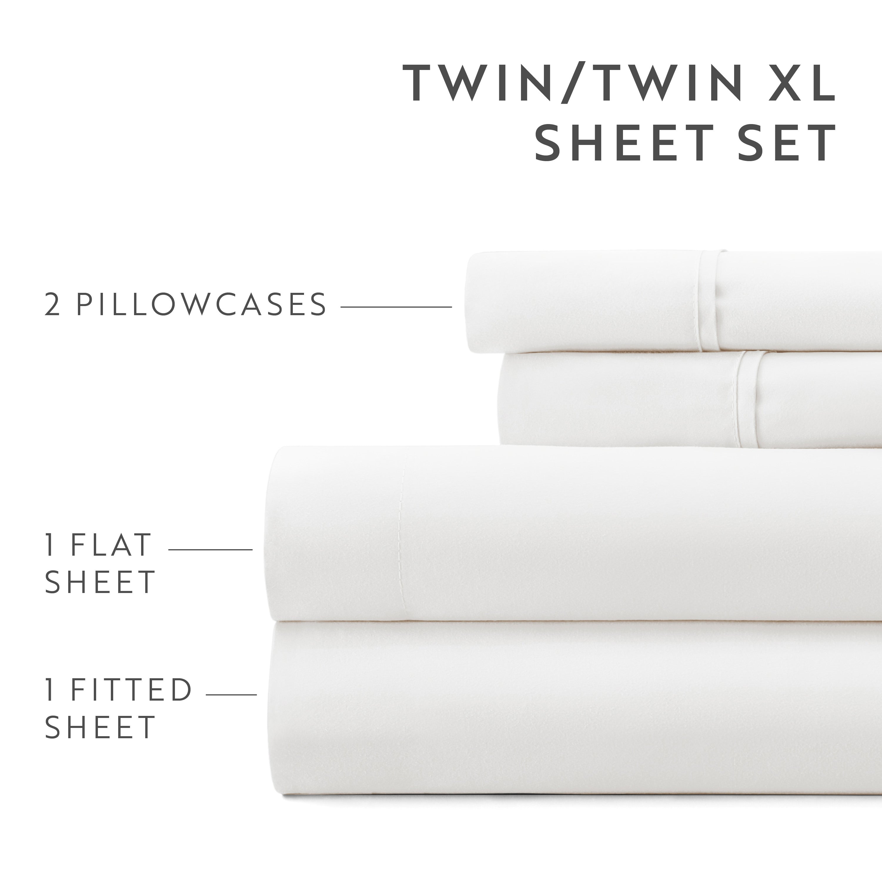 6-Piece Double Brushed Solid Sheet Set