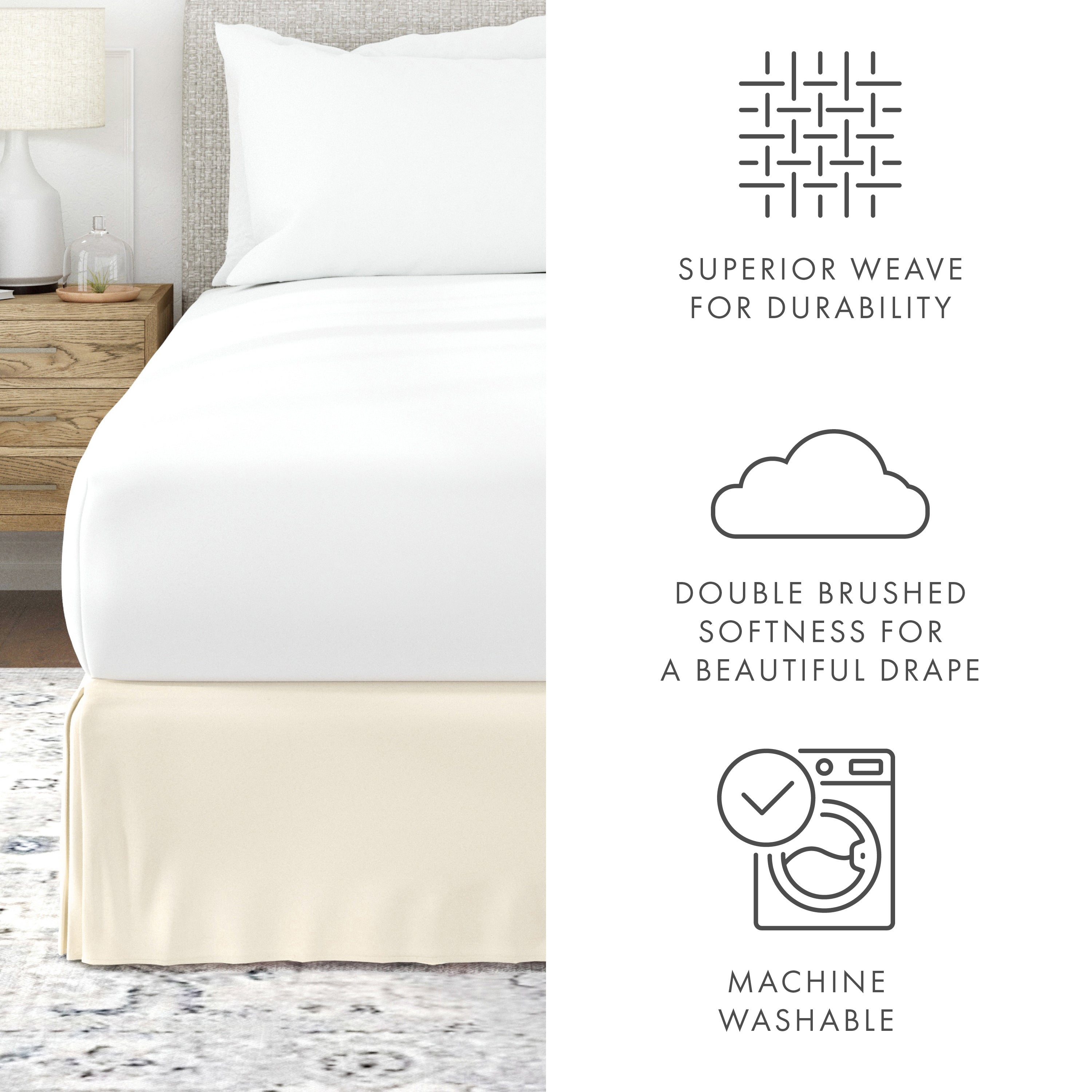 Dust Ruffle Pleated Bed Skirt