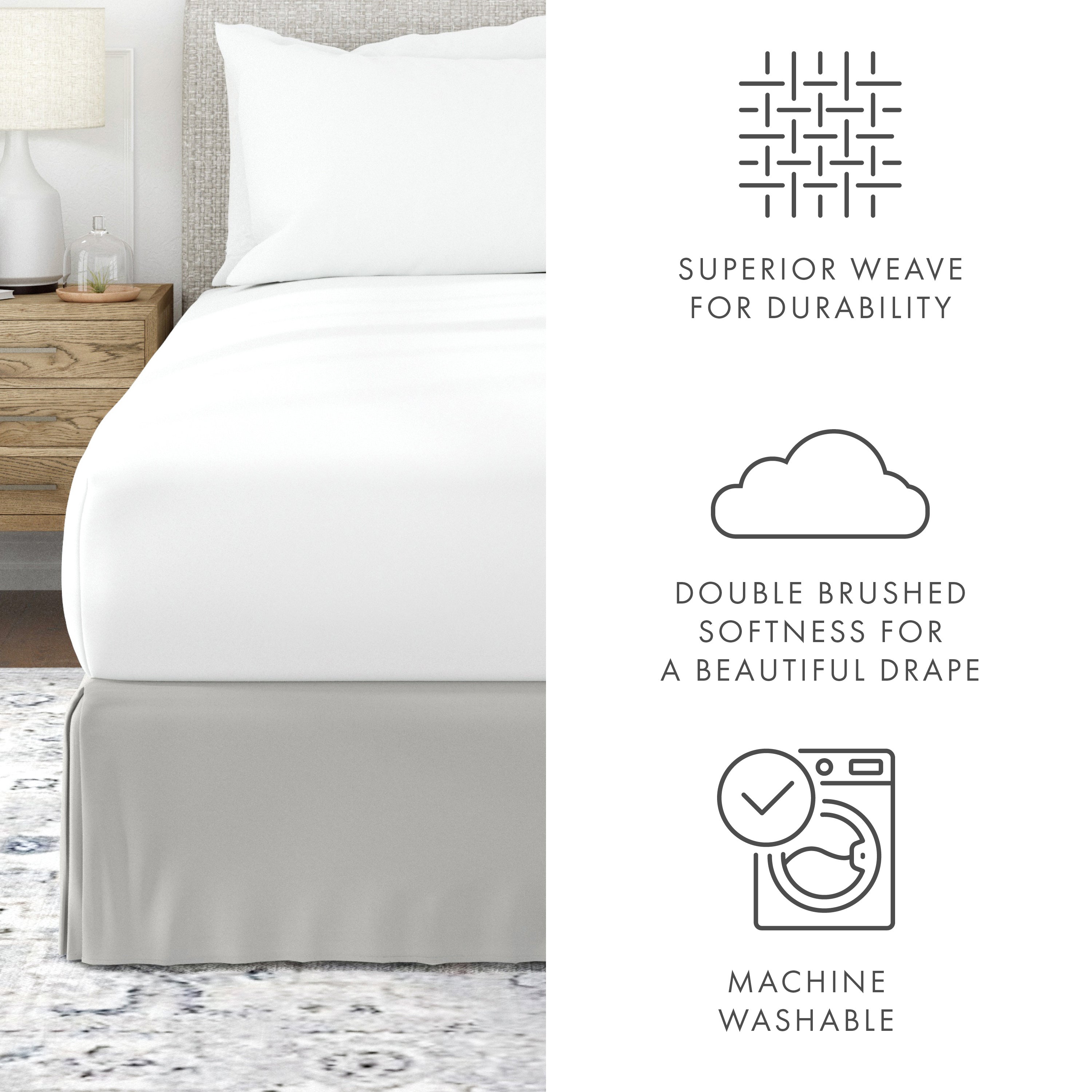 Dust Ruffle Pleated Bed Skirt