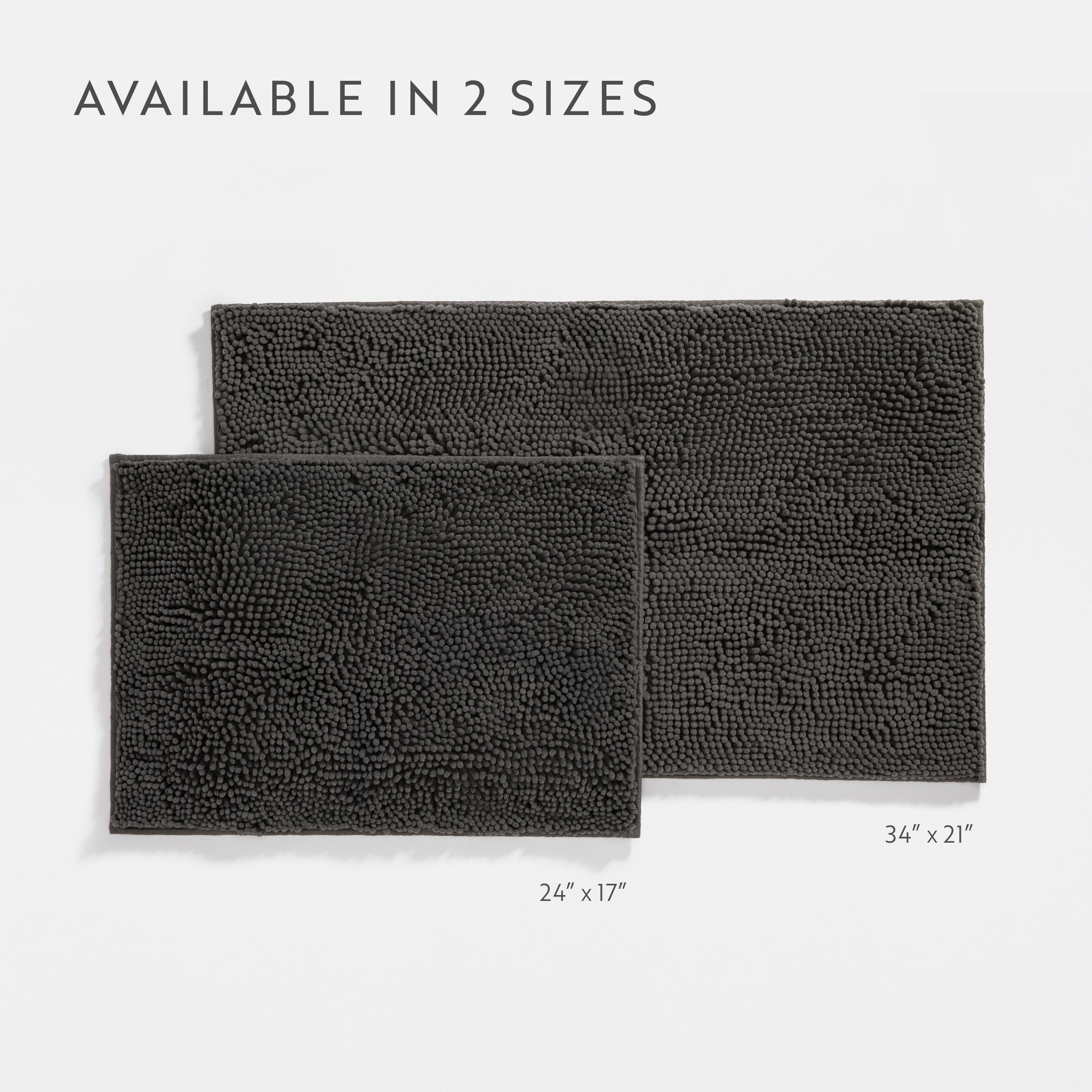 Ultra-Plush Bath Mat, Soft and Absorbent Chenille with Anti-Skid Rubber Backing