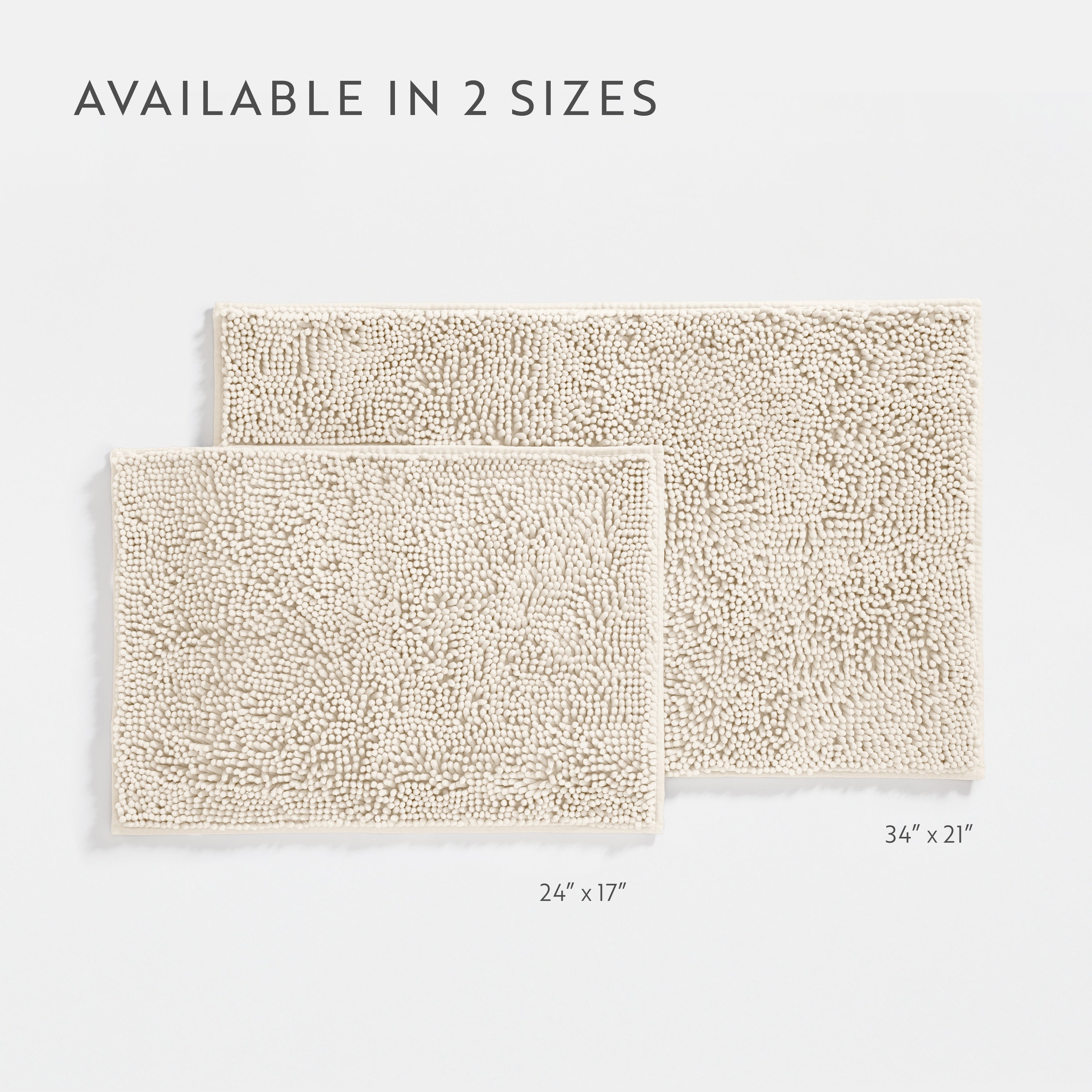 Ultra-Plush Bath Mat, Soft and Absorbent Chenille with Anti-Skid Rubber Backing