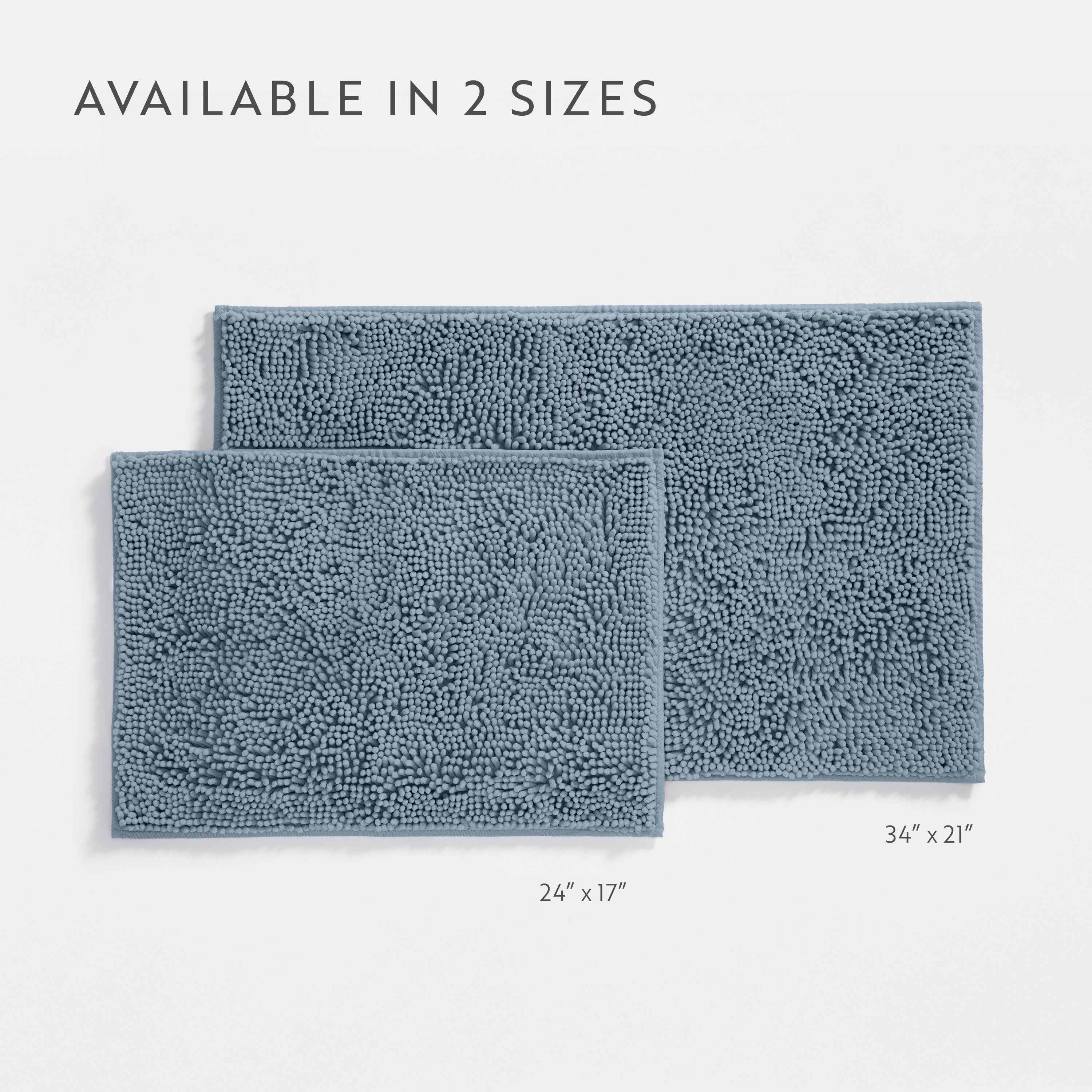 Ultra-Plush Bath Mat, Soft and Absorbent Chenille with Anti-Skid Rubber Backing