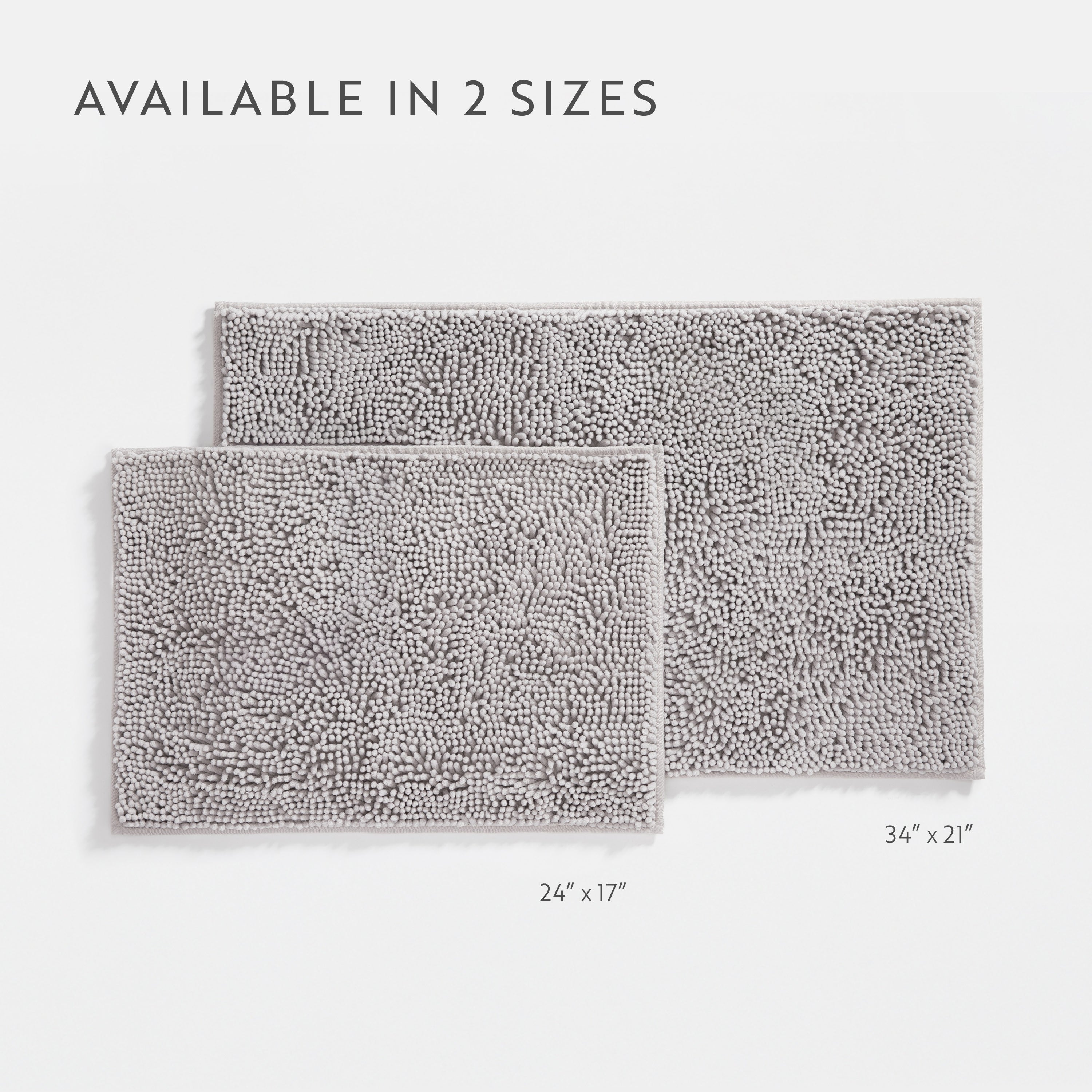 Ultra-Plush Bath Mat, Soft and Absorbent Chenille with Anti-Skid Rubber Backing