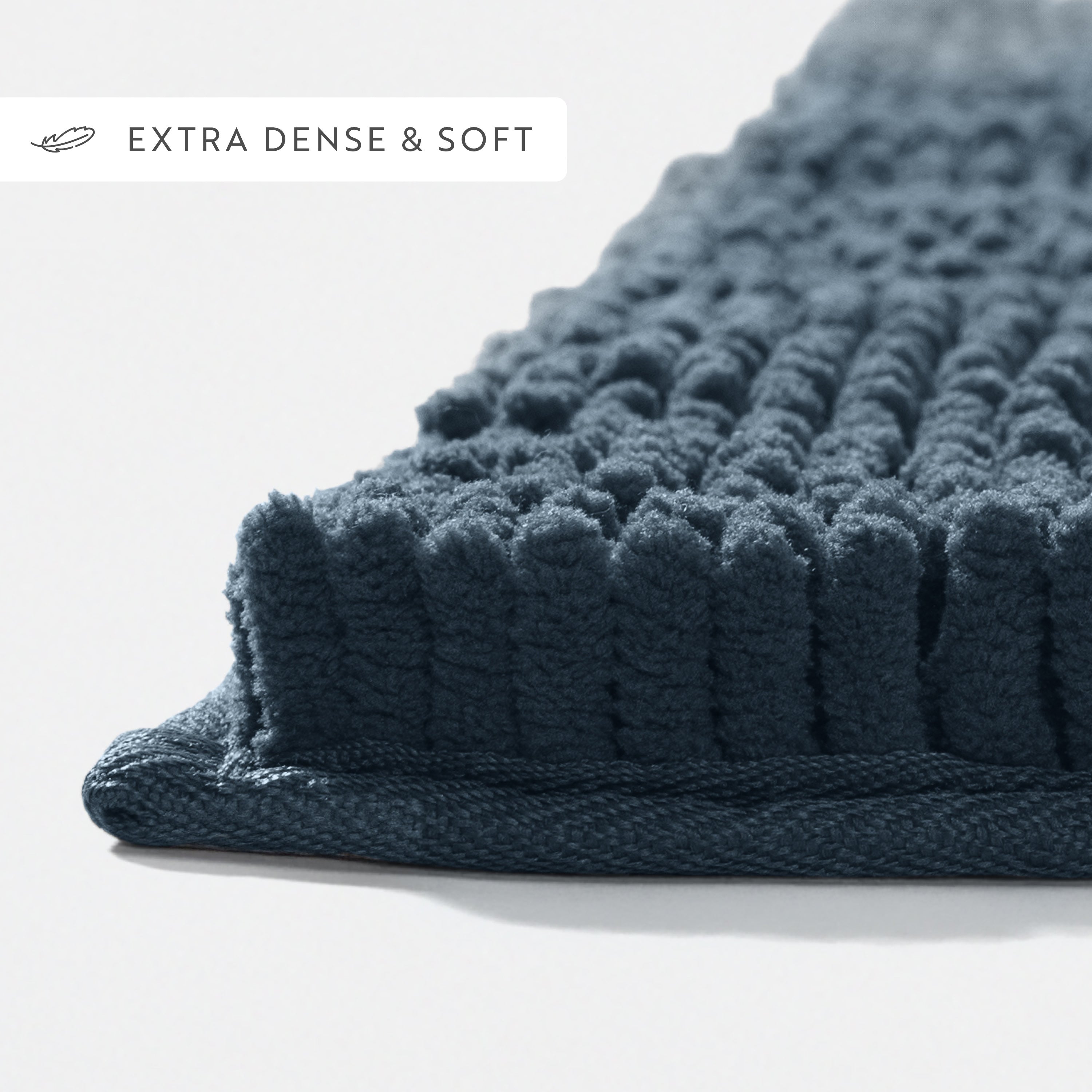 Ultra-Plush Bath Mat, Soft and Absorbent Chenille with Anti-Skid Rubber Backing