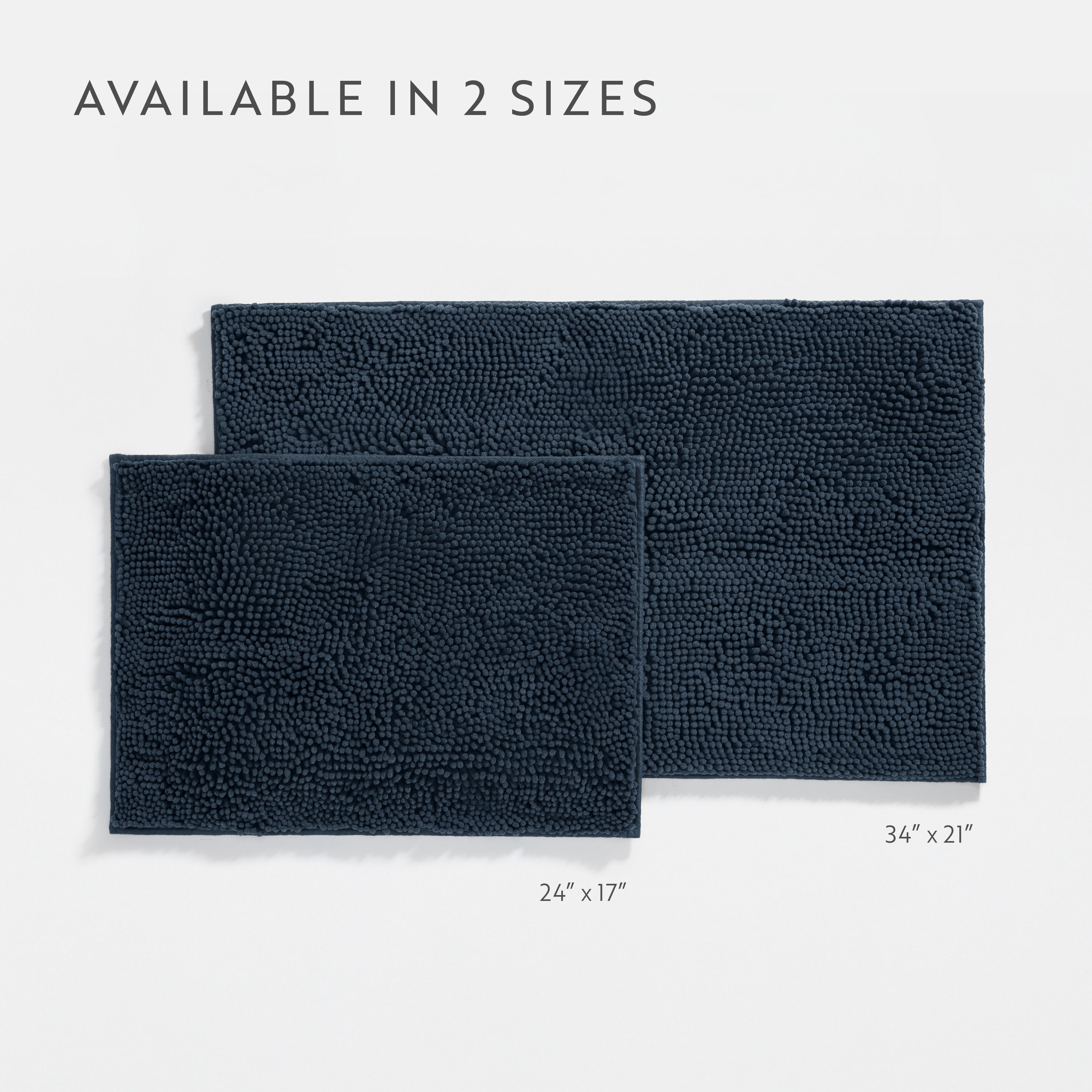 Ultra-Plush Bath Mat, Soft and Absorbent Chenille with Anti-Skid Rubber Backing