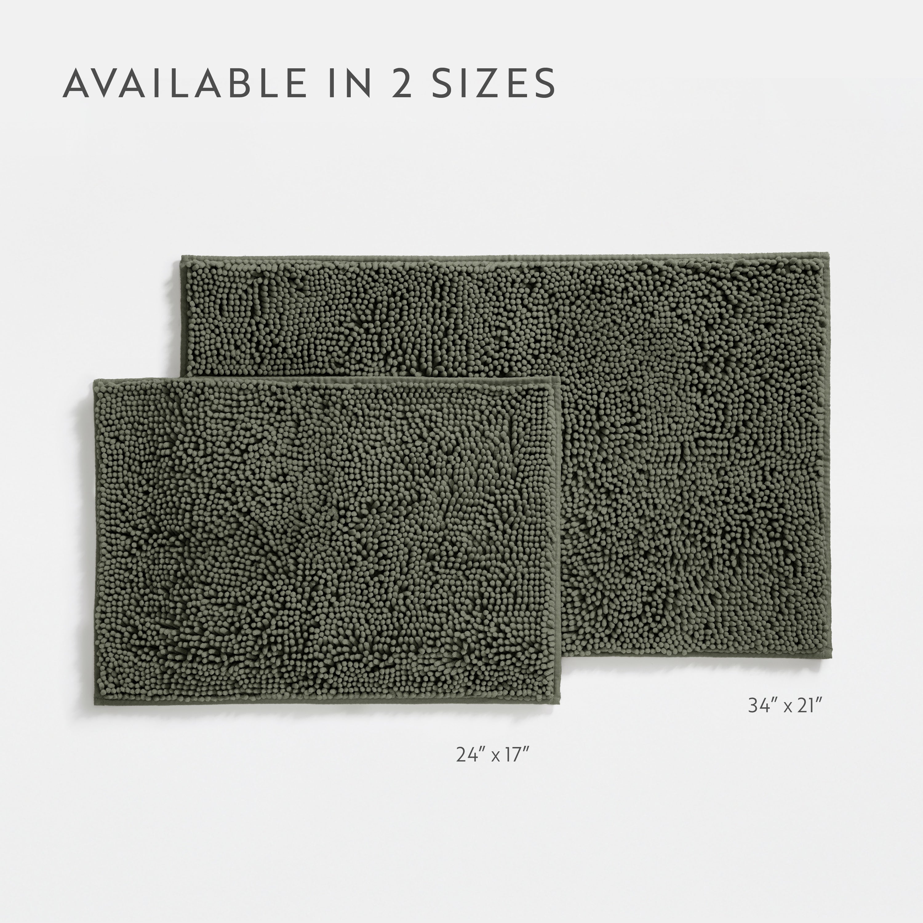 Ultra-Plush Bath Mat, Soft and Absorbent Chenille with Anti-Skid Rubber Backing