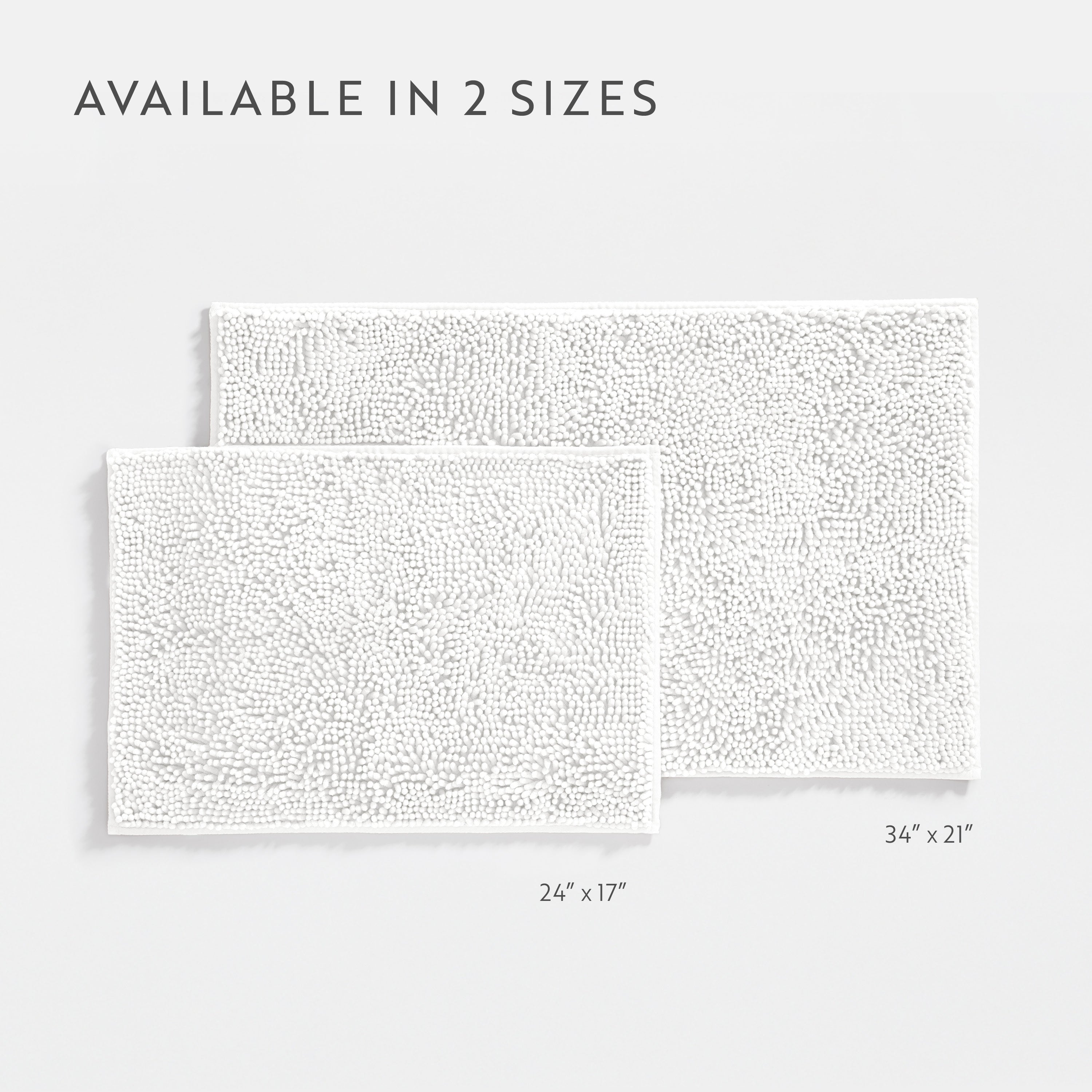 Ultra-Plush Bath Mat, Soft and Absorbent Chenille with Anti-Skid Rubber Backing