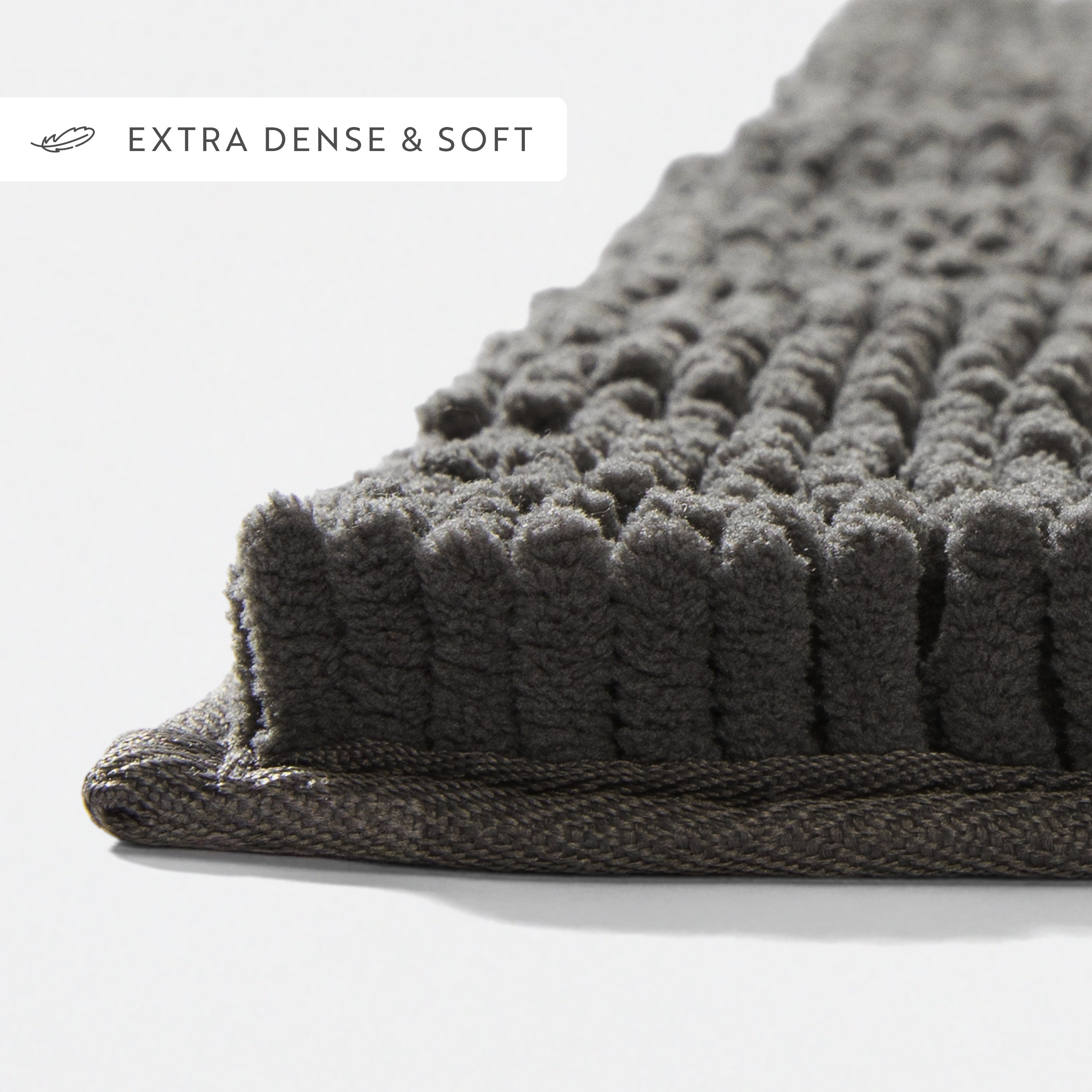 Ultra-Plush Bath Mat, Soft and Absorbent Chenille with Anti-Skid Rubber Backing