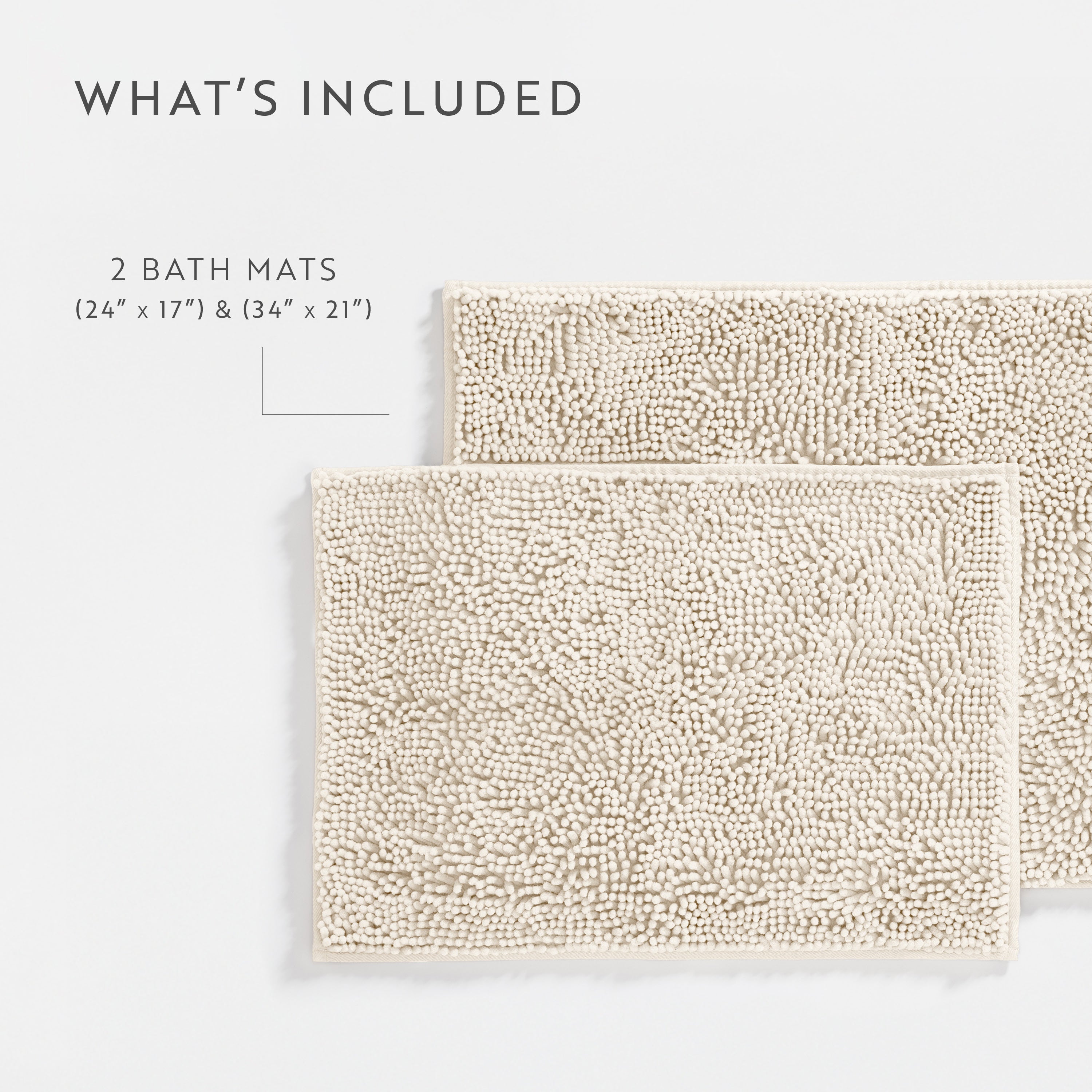 Ultra-Plush Bath Mat, Soft and Absorbent Chenille with Anti-Skid Rubber Backing