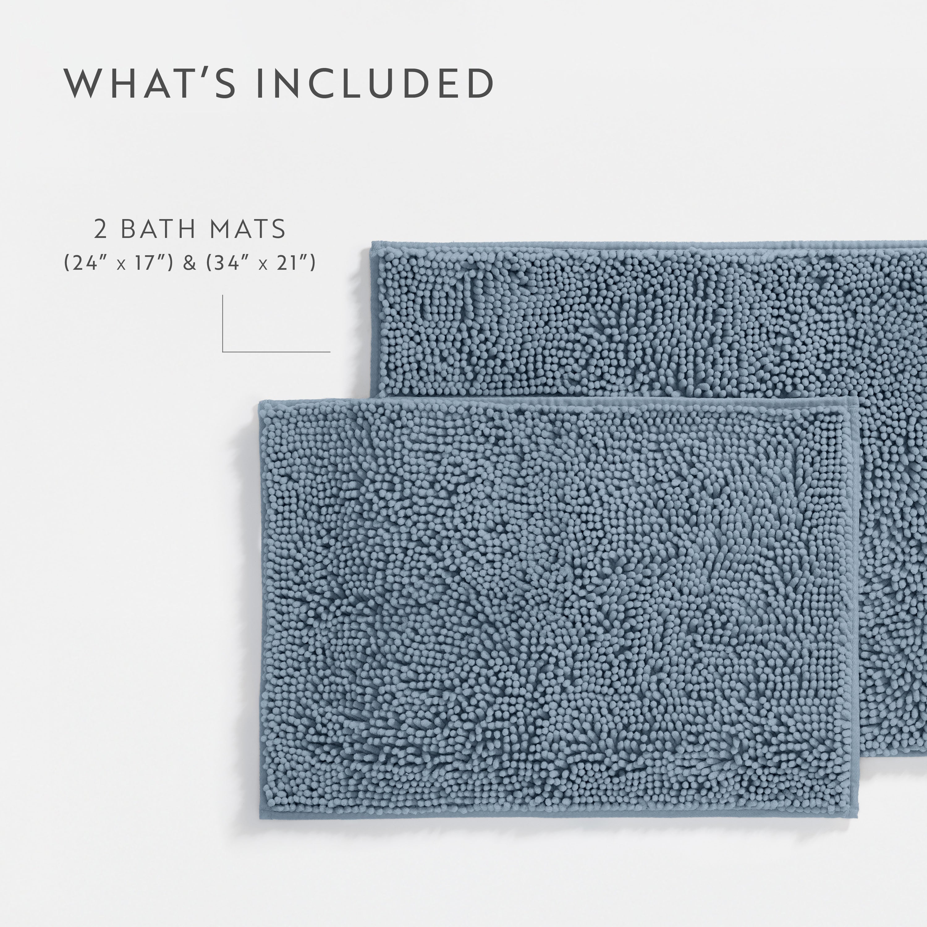 Ultra-Plush Bath Mat, Soft and Absorbent Chenille with Anti-Skid Rubber Backing