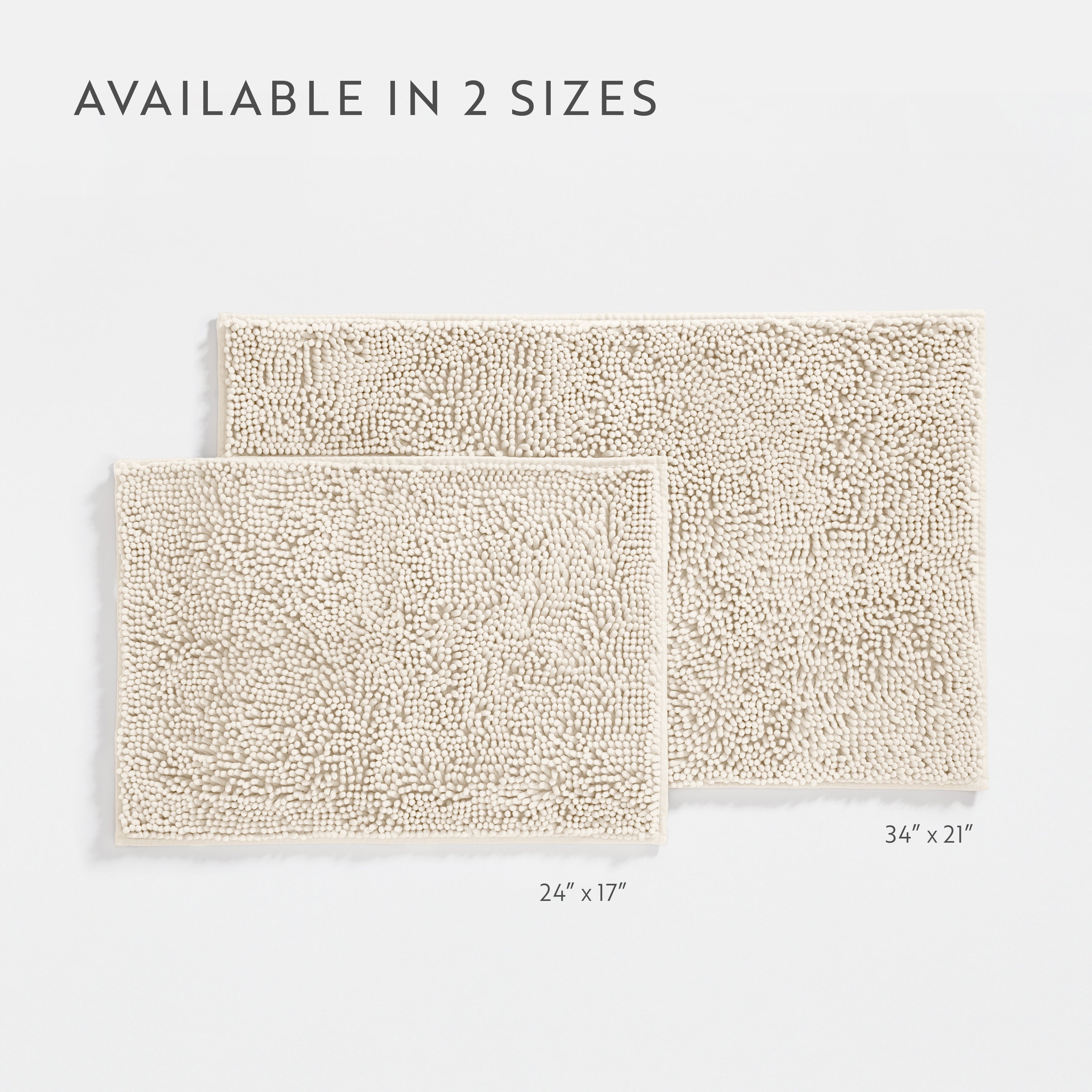 Ultra-Plush Bath Mat, Soft and Absorbent Chenille with Anti-Skid Rubber Backing
