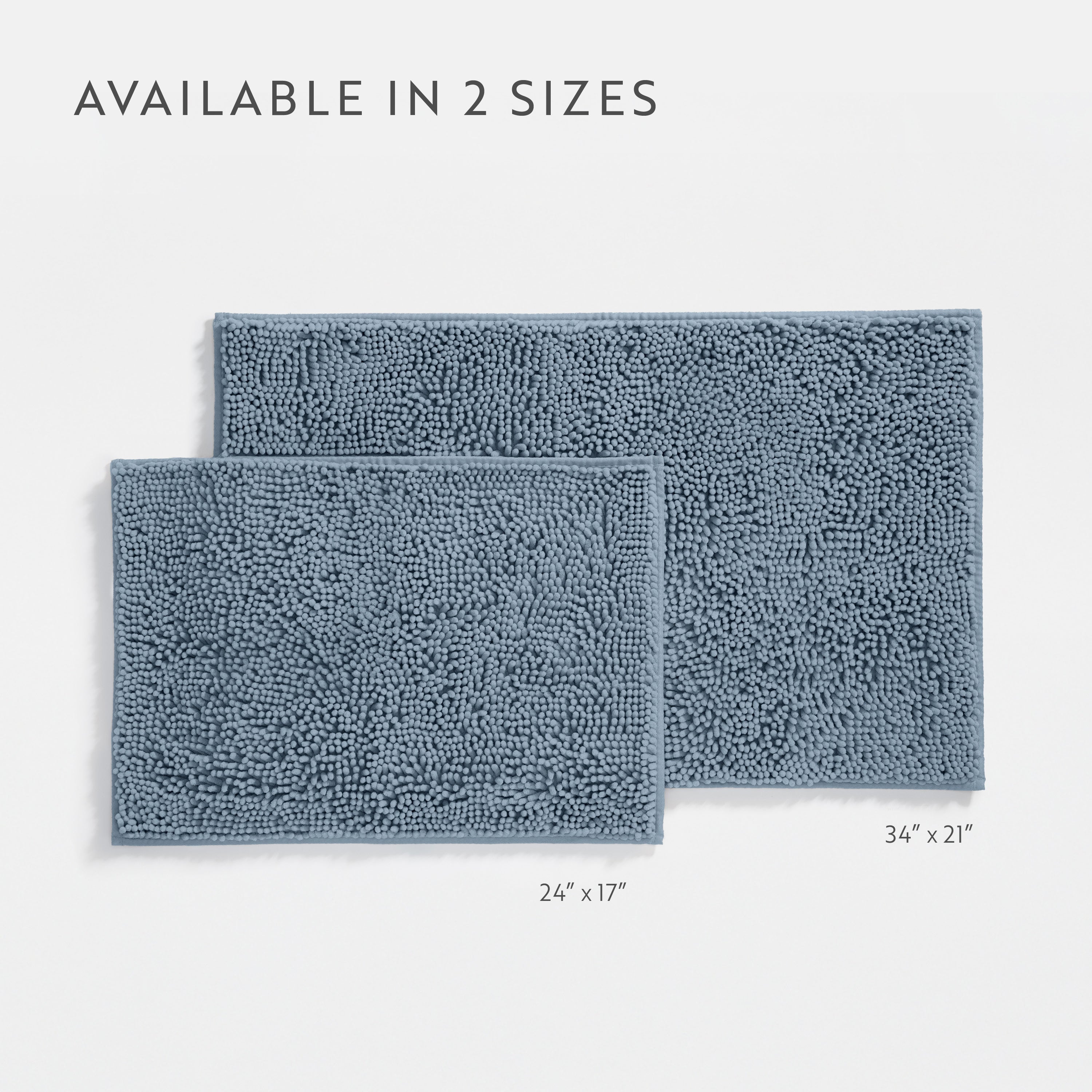 Ultra-Plush Bath Mat, Soft and Absorbent Chenille with Anti-Skid Rubber Backing