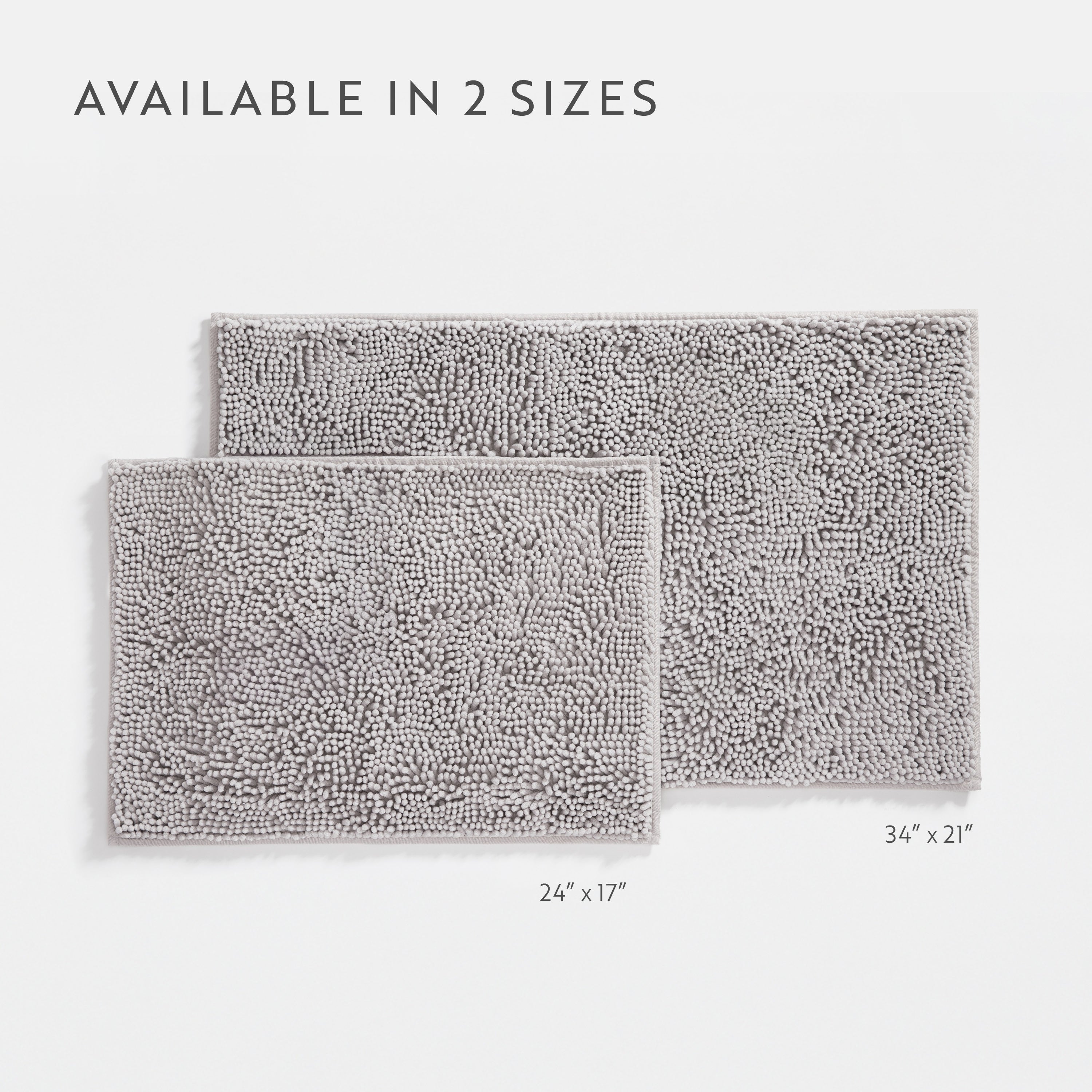 Ultra-Plush Bath Mat, Soft and Absorbent Chenille with Anti-Skid Rubber Backing