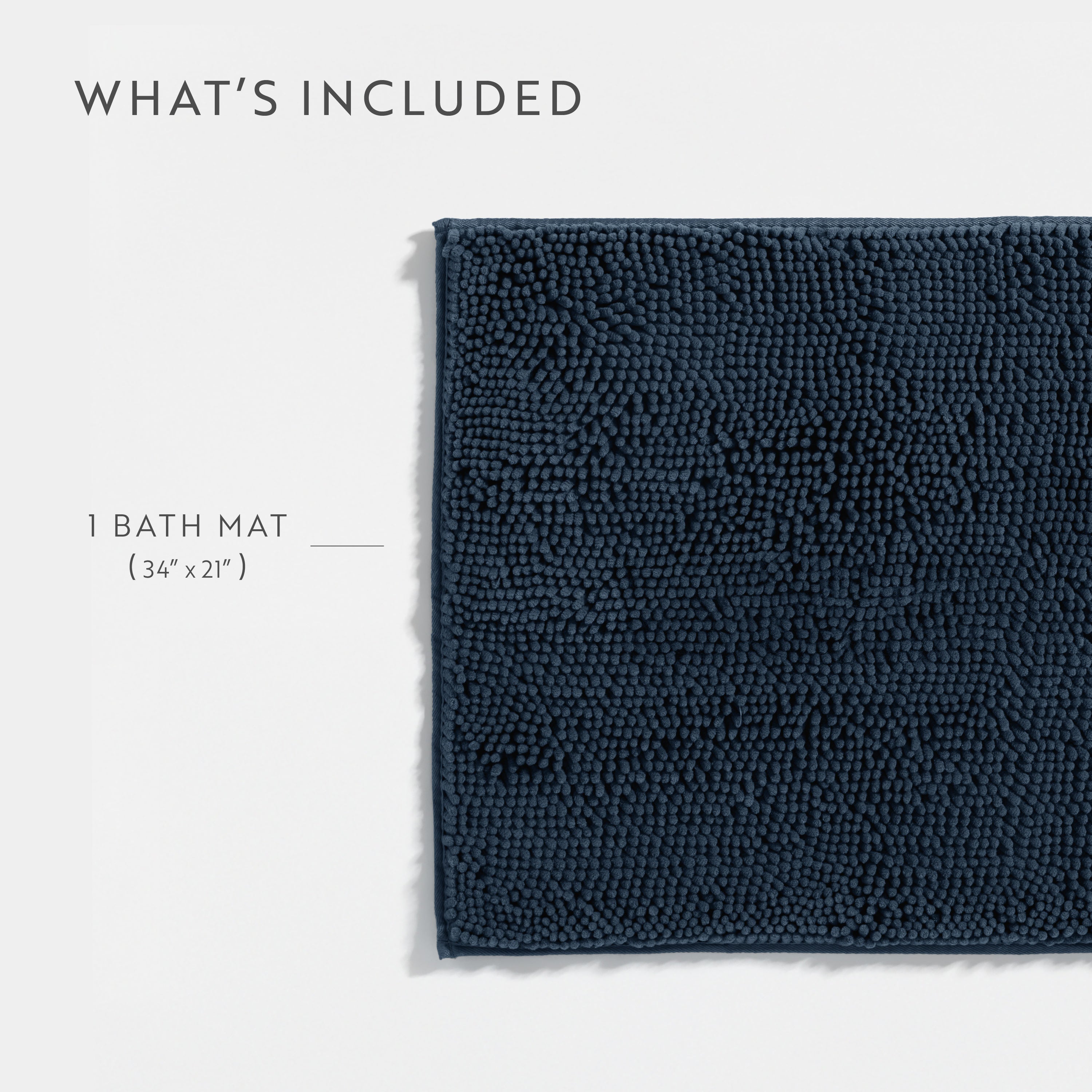 Ultra-Plush Bath Mat, Soft and Absorbent Chenille with Anti-Skid Rubber Backing