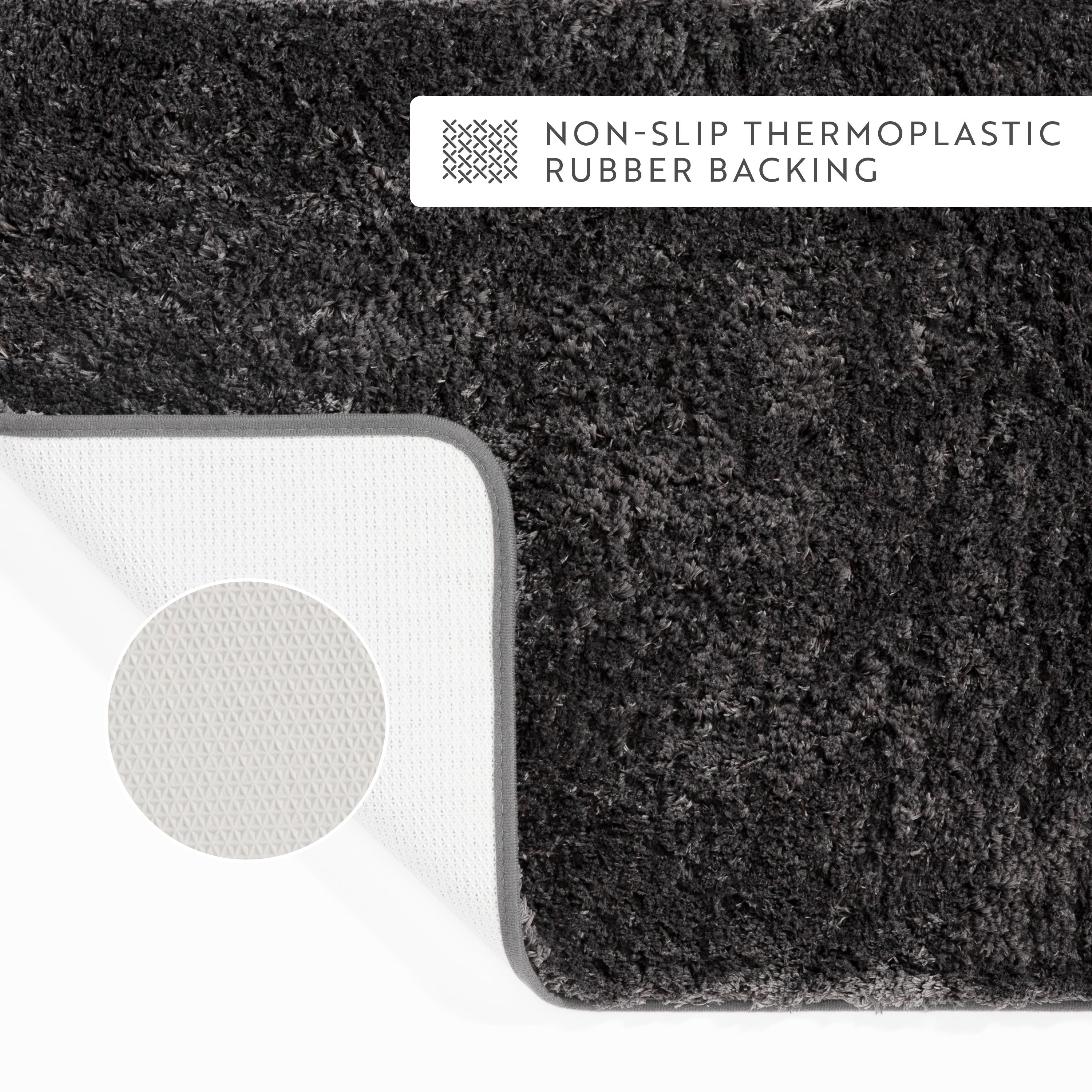 Ultra-Plush Bath Mat, Soft and Absorbent Shaggy Style with Anti-Skid Rubber Backing