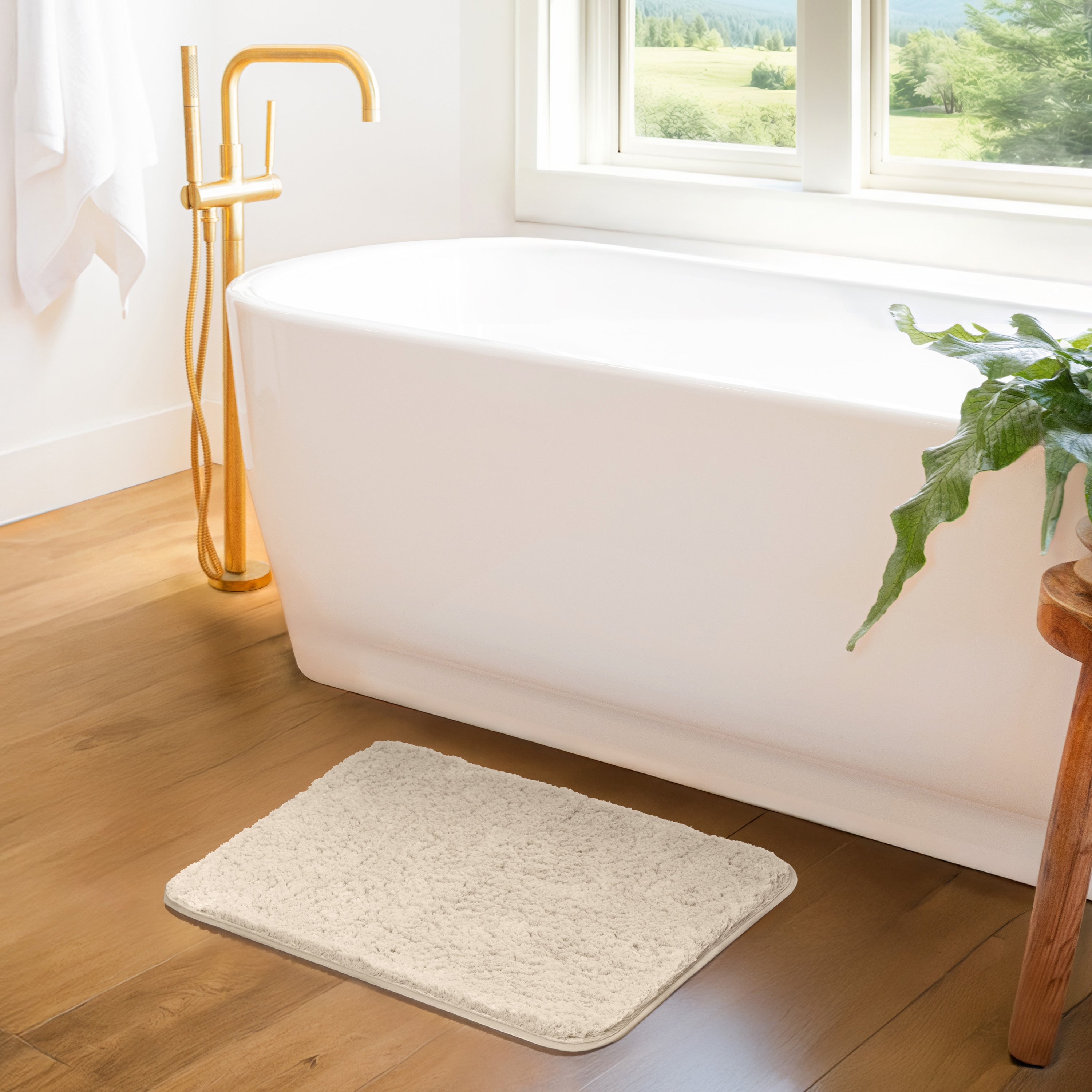 Ultra-Plush Bath Mat, Soft and Absorbent Shaggy Style with Anti-Skid Rubber Backing