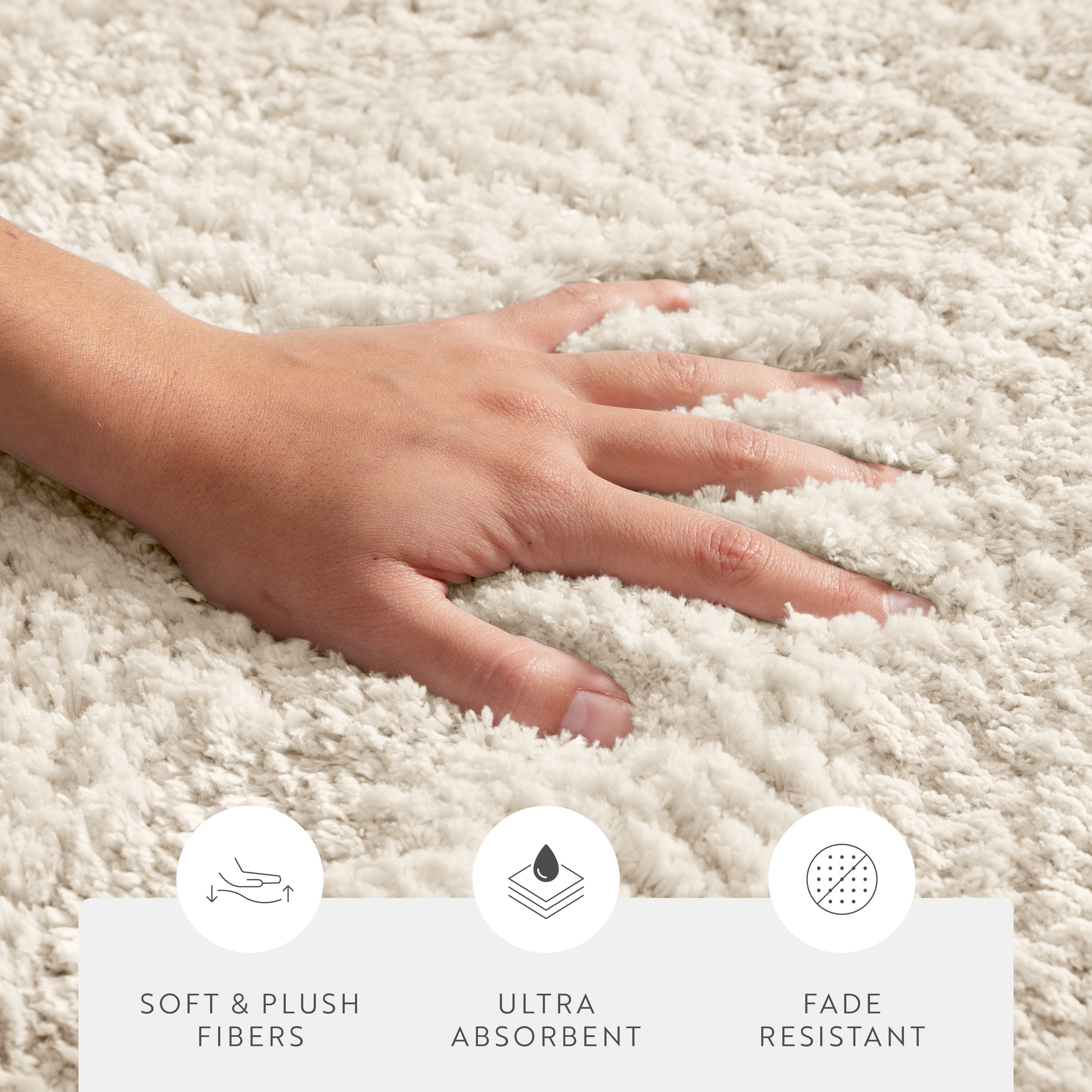 Ultra-Plush Bath Mat, Soft and Absorbent Shaggy Style with Anti-Skid Rubber Backing