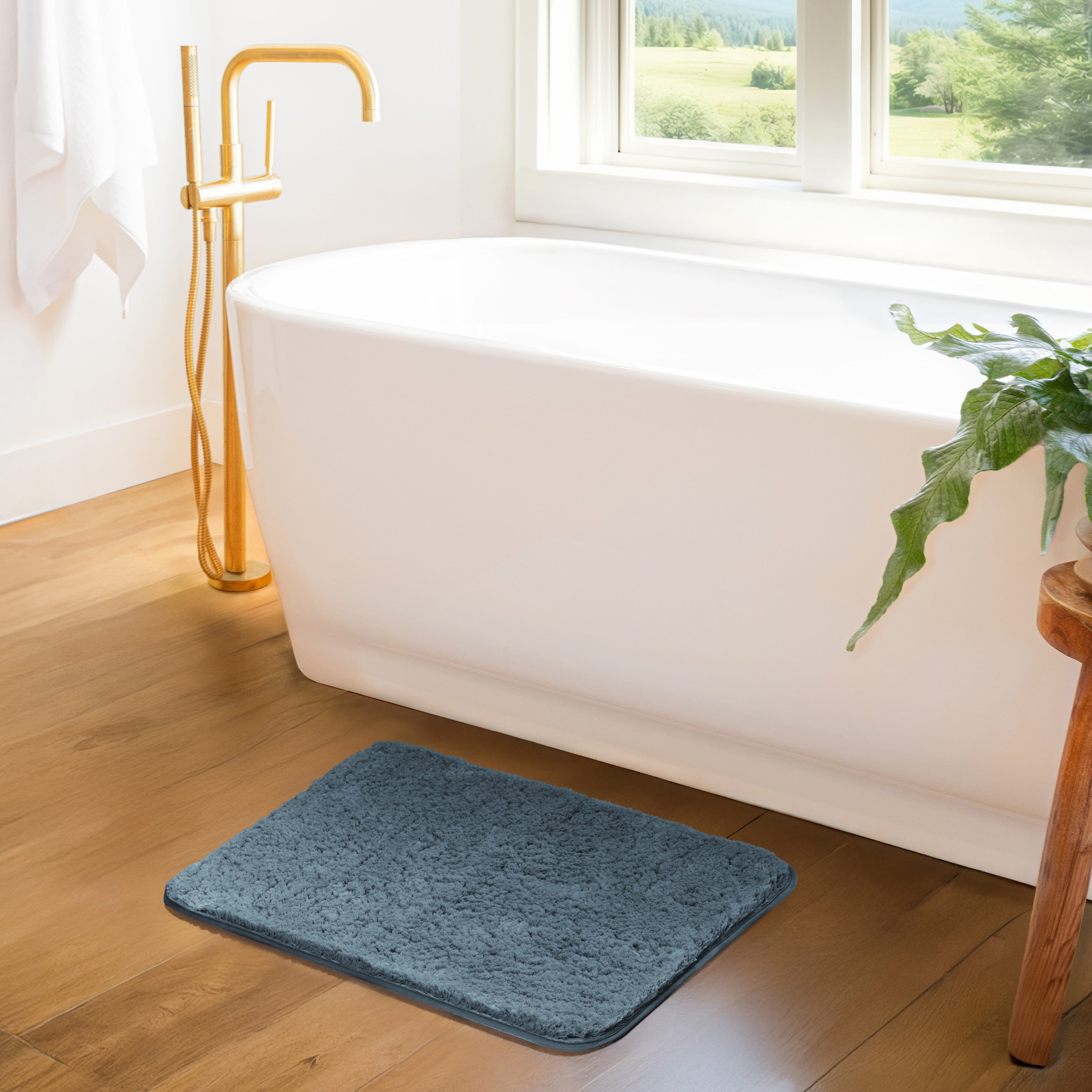 Ultra-Plush Bath Mat, Soft and Absorbent Shaggy Style with Anti-Skid Rubber Backing