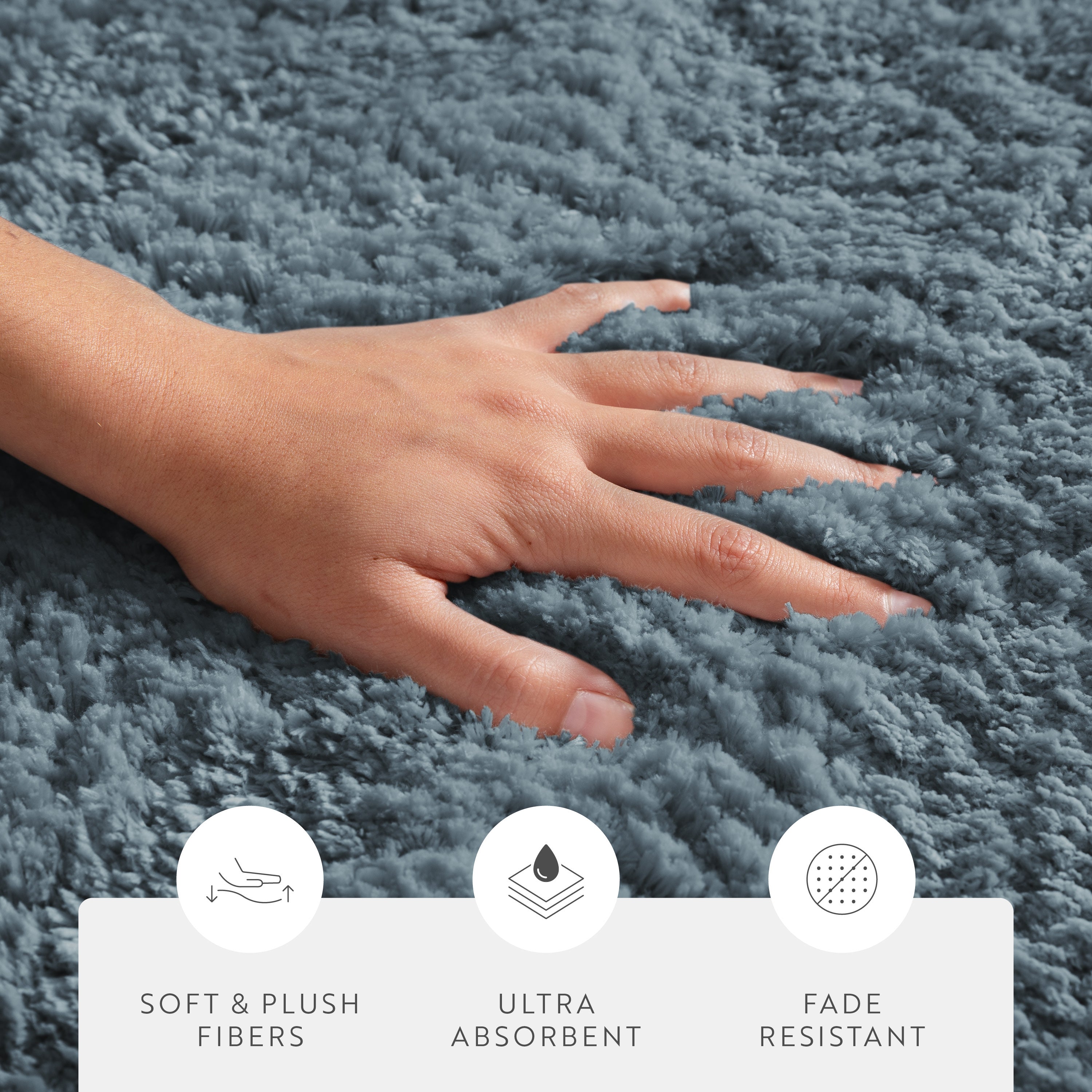 Ultra-Plush Bath Mat, Soft and Absorbent Shaggy Style with Anti-Skid Rubber Backing
