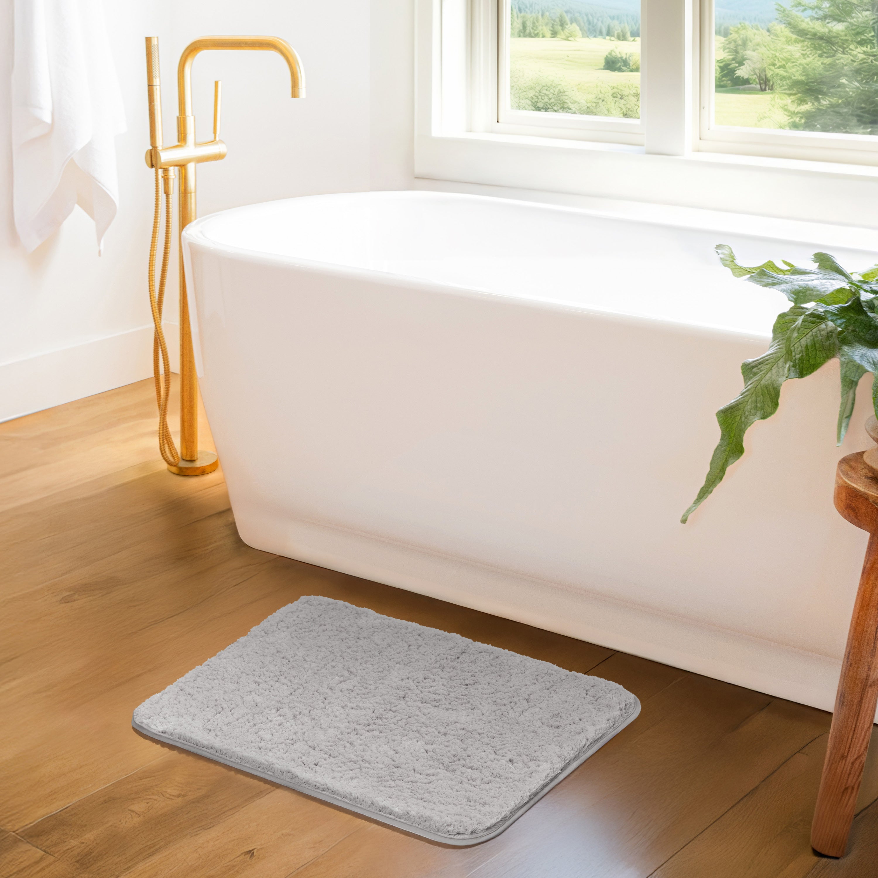 Ultra-Plush Bath Mat, Soft and Absorbent Shaggy Style with Anti-Skid Rubber Backing