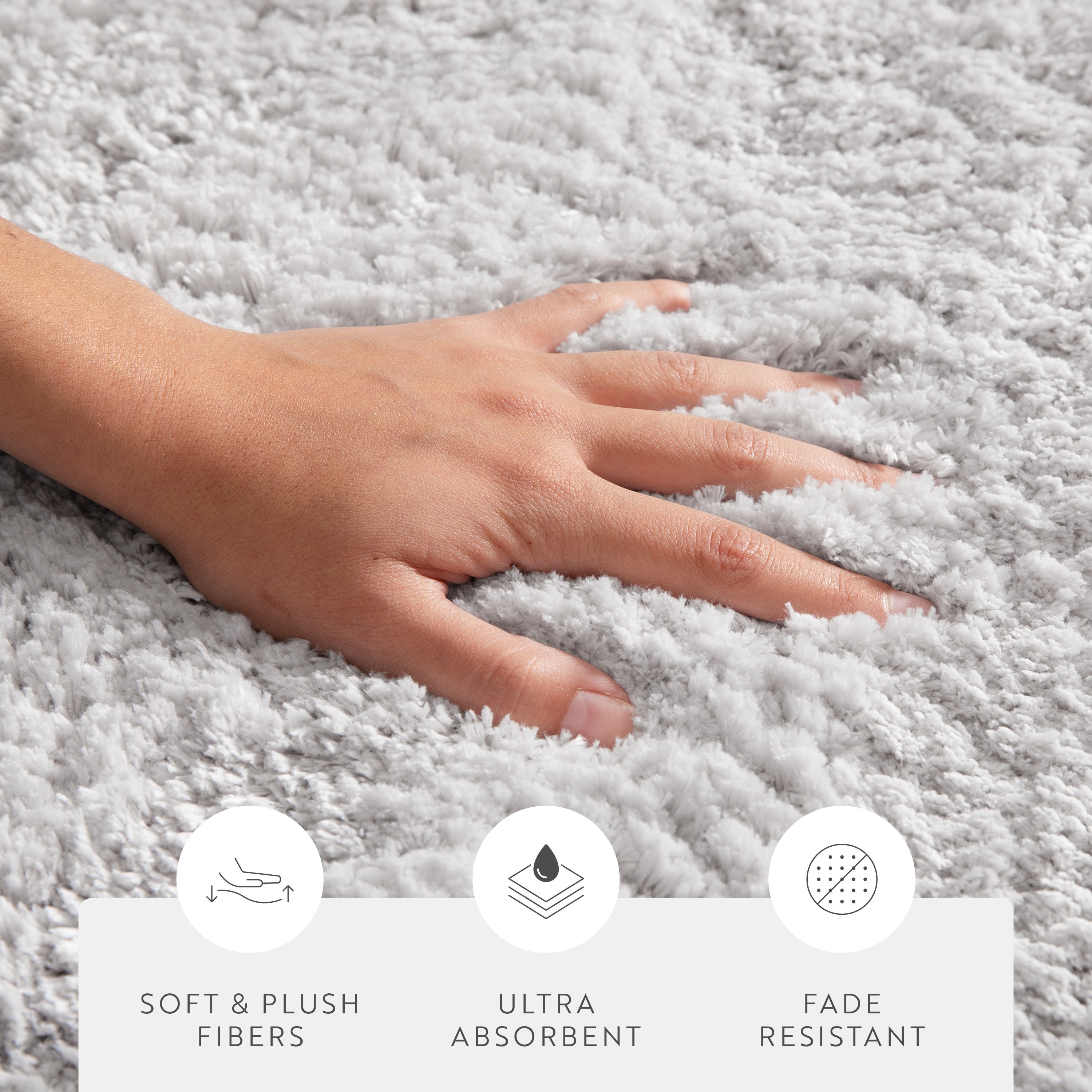 Ultra-Plush Bath Mat, Soft and Absorbent Shaggy Style with Anti-Skid Rubber Backing