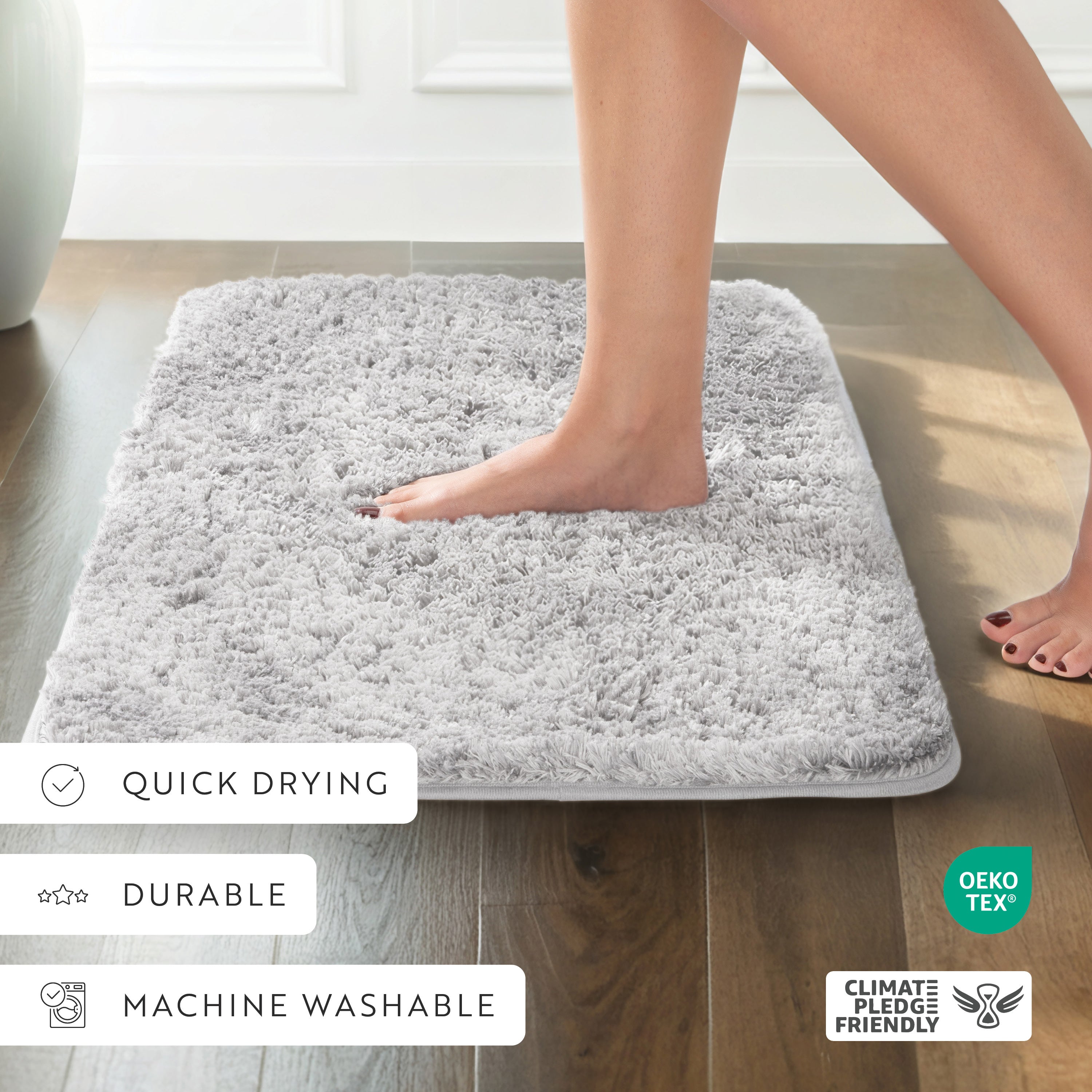 Ultra-Plush Bath Mat, Soft and Absorbent Shaggy Style with Anti-Skid Rubber Backing