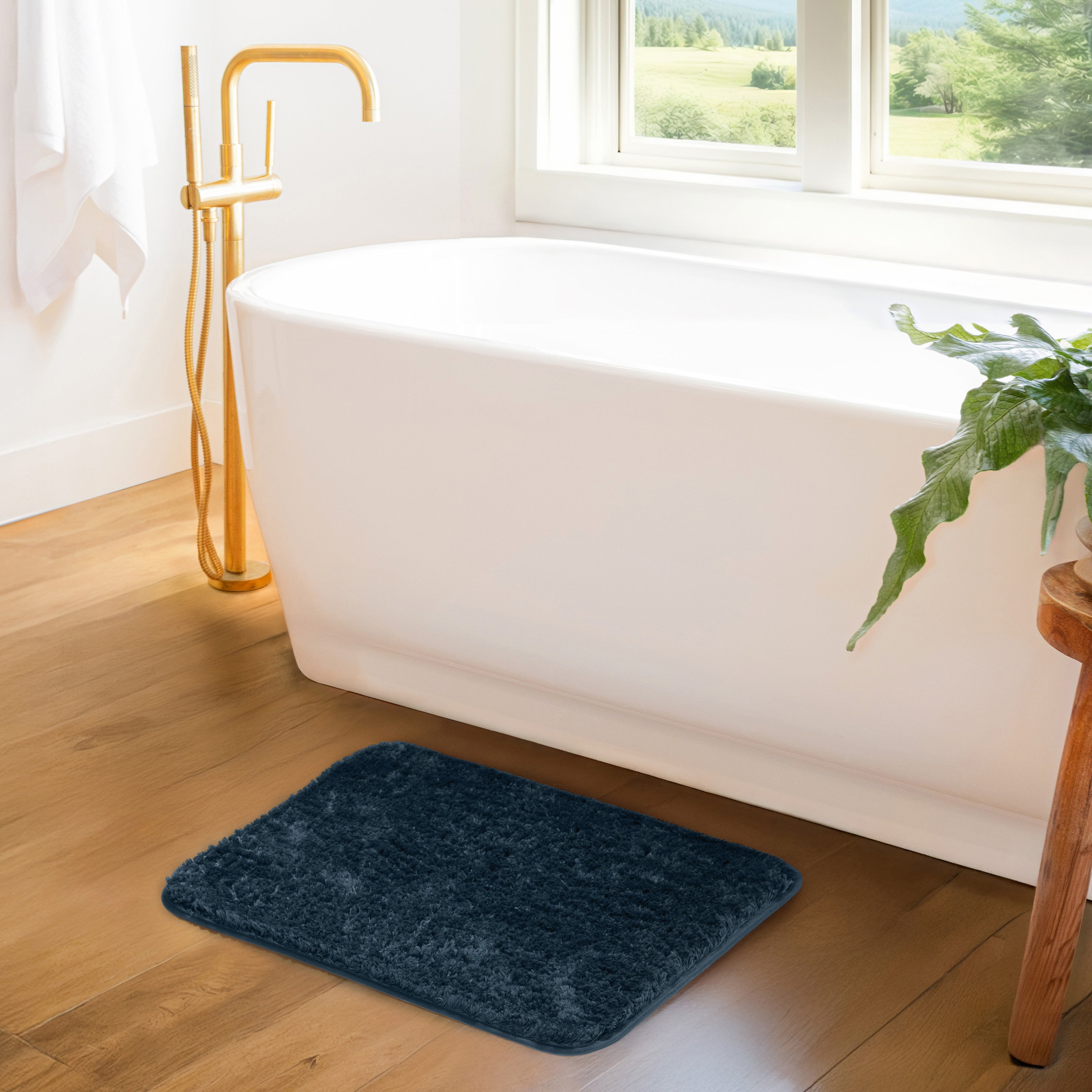 Ultra-Plush Bath Mat, Soft and Absorbent Shaggy Style with Anti-Skid Rubber Backing
