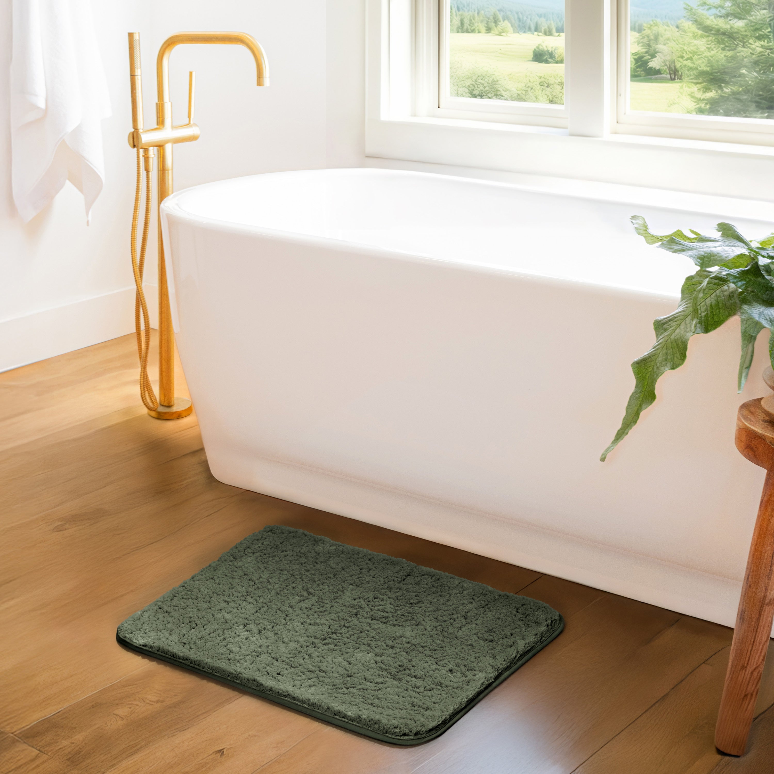 Ultra-Plush Bath Mat, Soft and Absorbent Shaggy Style with Anti-Skid Rubber Backing
