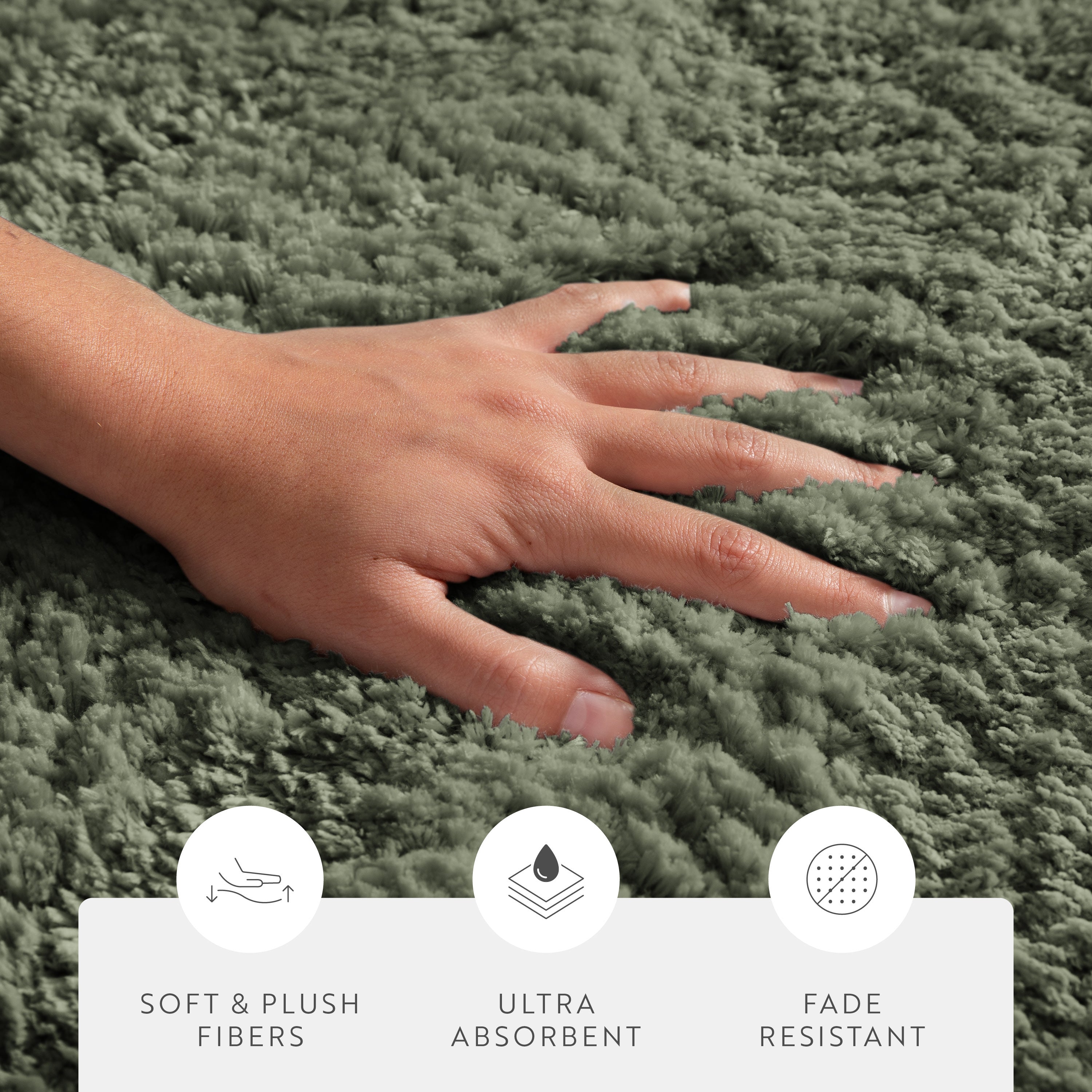 Ultra-Plush Bath Mat, Soft and Absorbent Shaggy Style with Anti-Skid Rubber Backing