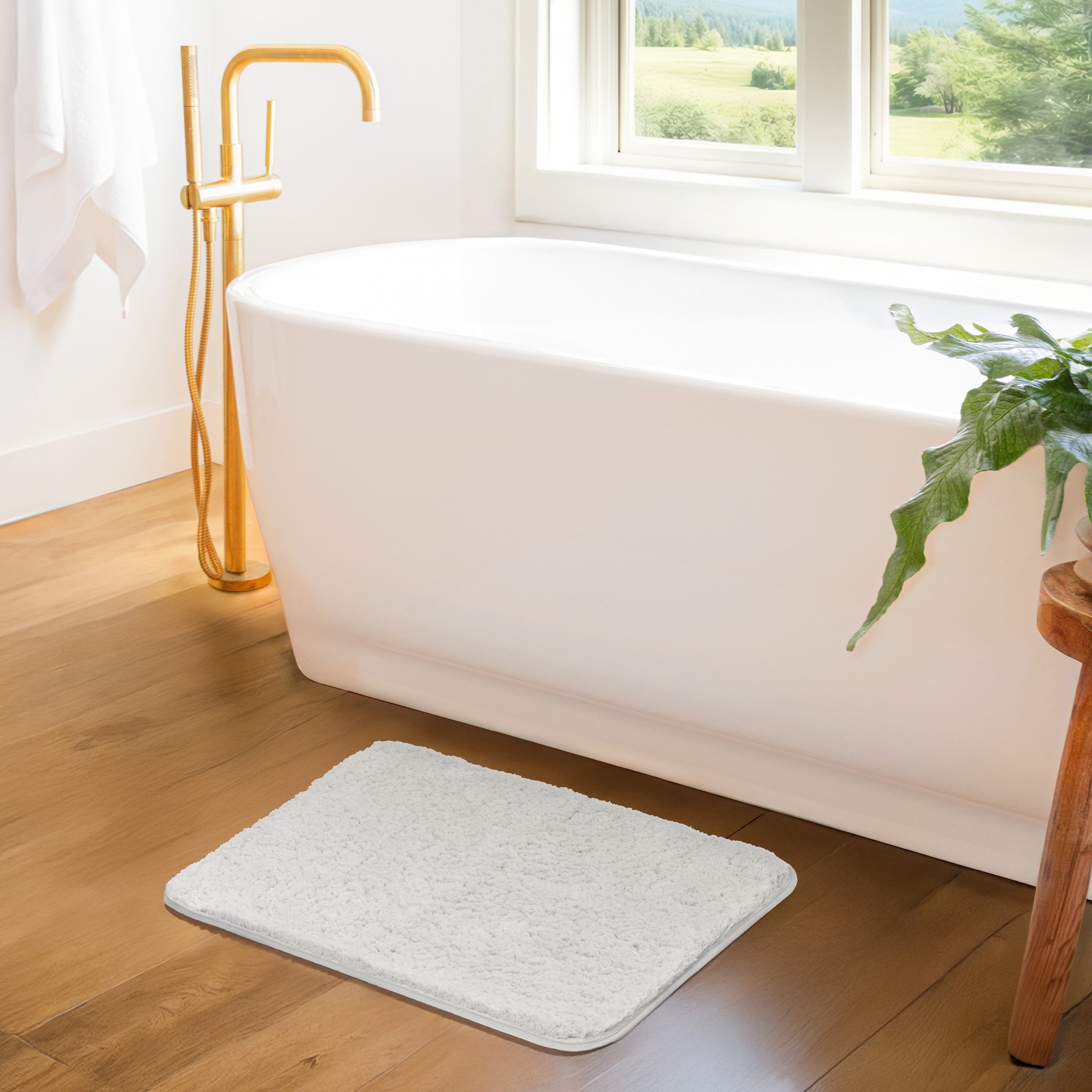 Ultra-Plush Bath Mat, Soft and Absorbent Shaggy Style with Anti-Skid Rubber Backing