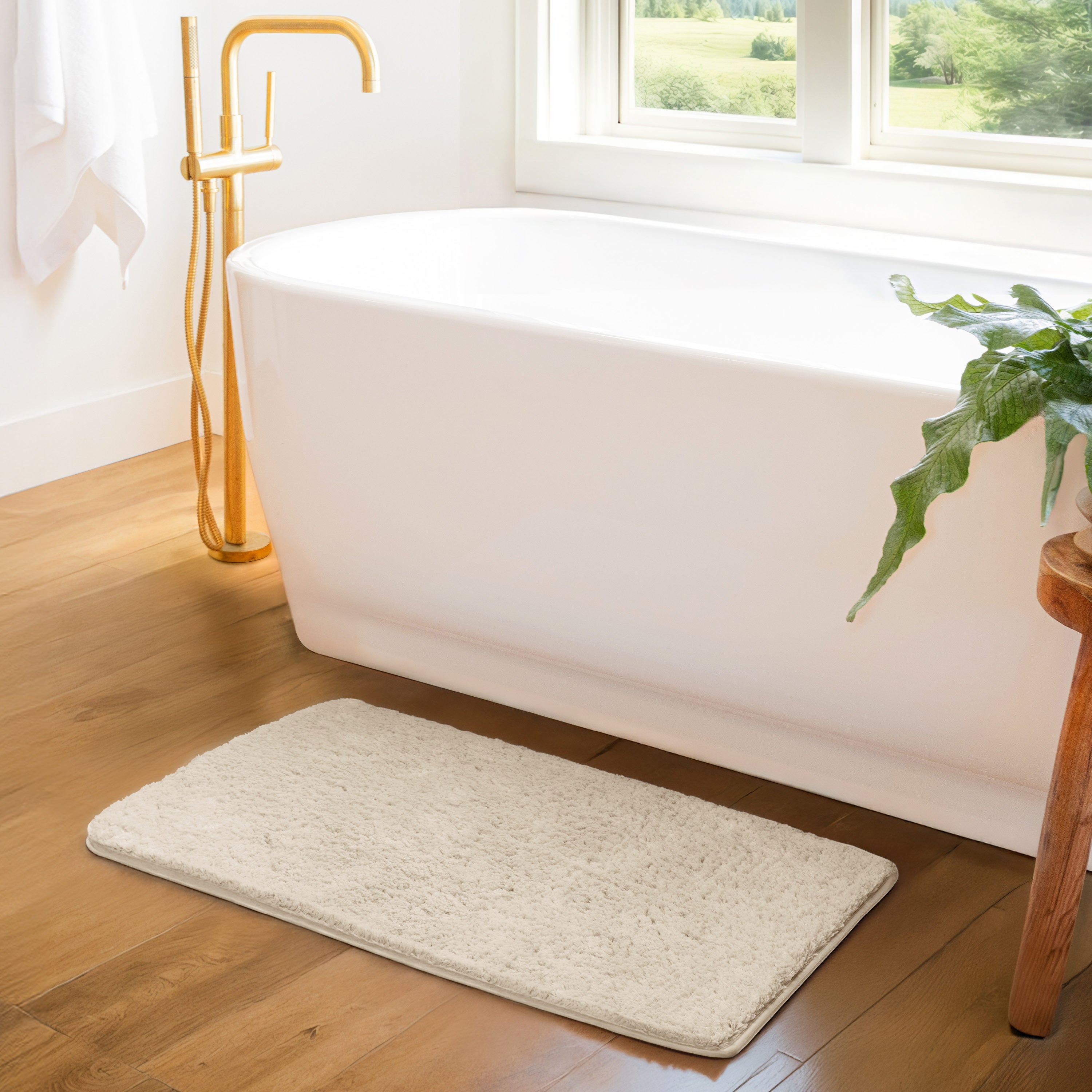 Ultra-Plush Bath Mat, Soft and Absorbent Shaggy Style with Anti-Skid Rubber Backing