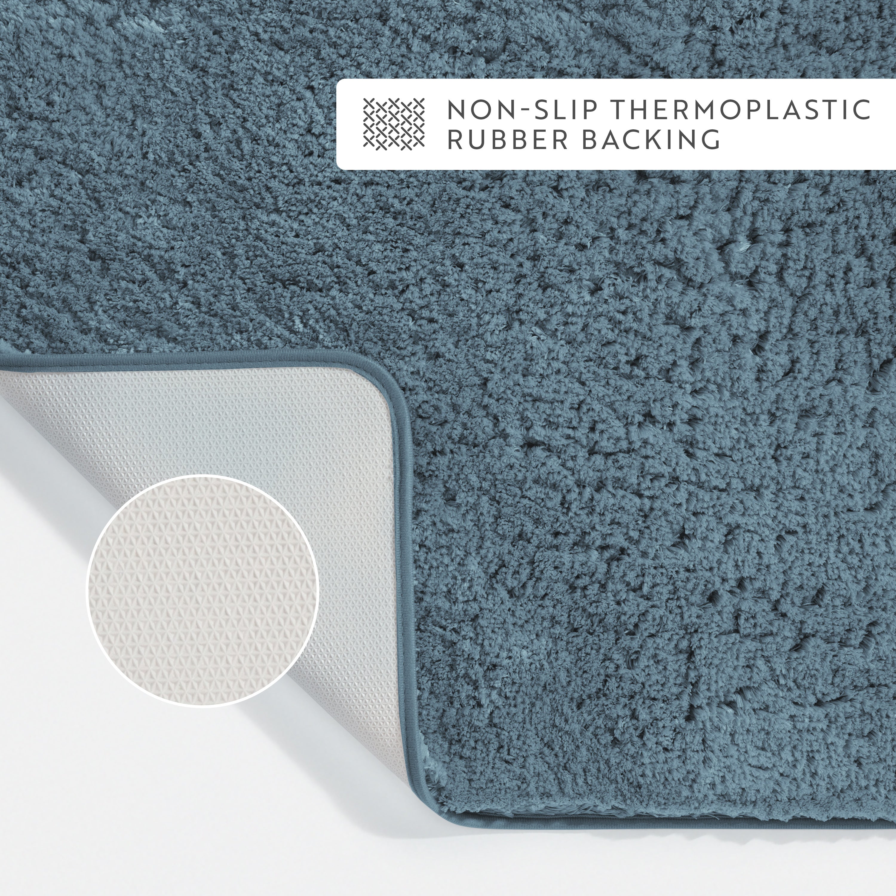 Ultra-Plush Bath Mat, Soft and Absorbent Shaggy Style with Anti-Skid Rubber Backing