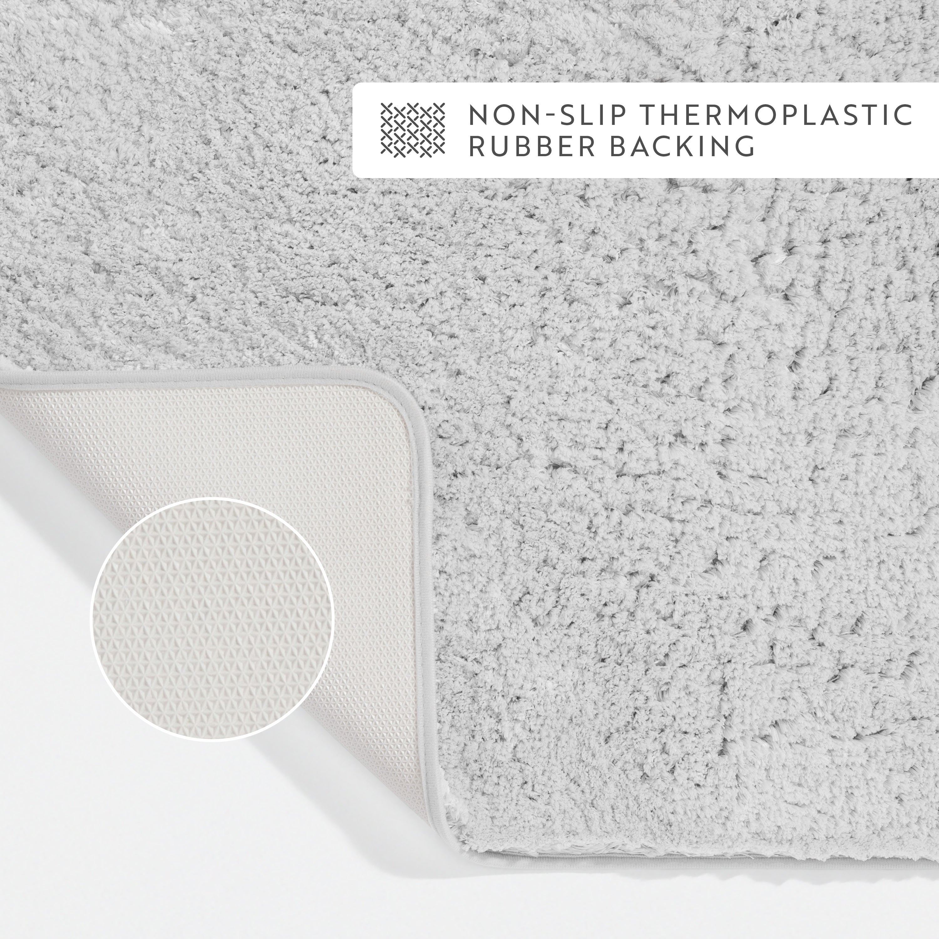 Ultra-Plush Bath Mat, Soft and Absorbent Shaggy Style with Anti-Skid Rubber Backing