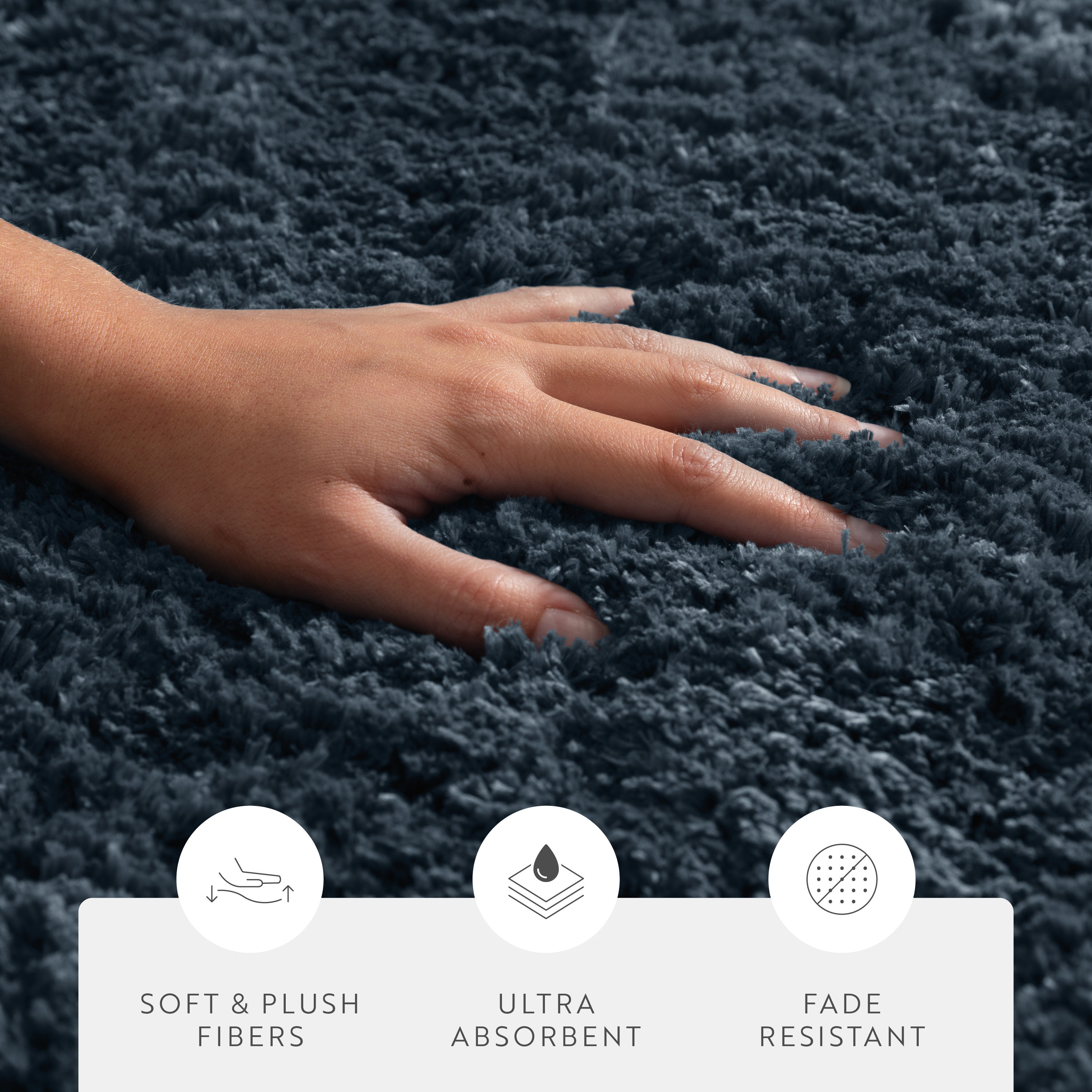 Ultra-Plush Bath Mat, Soft and Absorbent Shaggy Style with Anti-Skid Rubber Backing