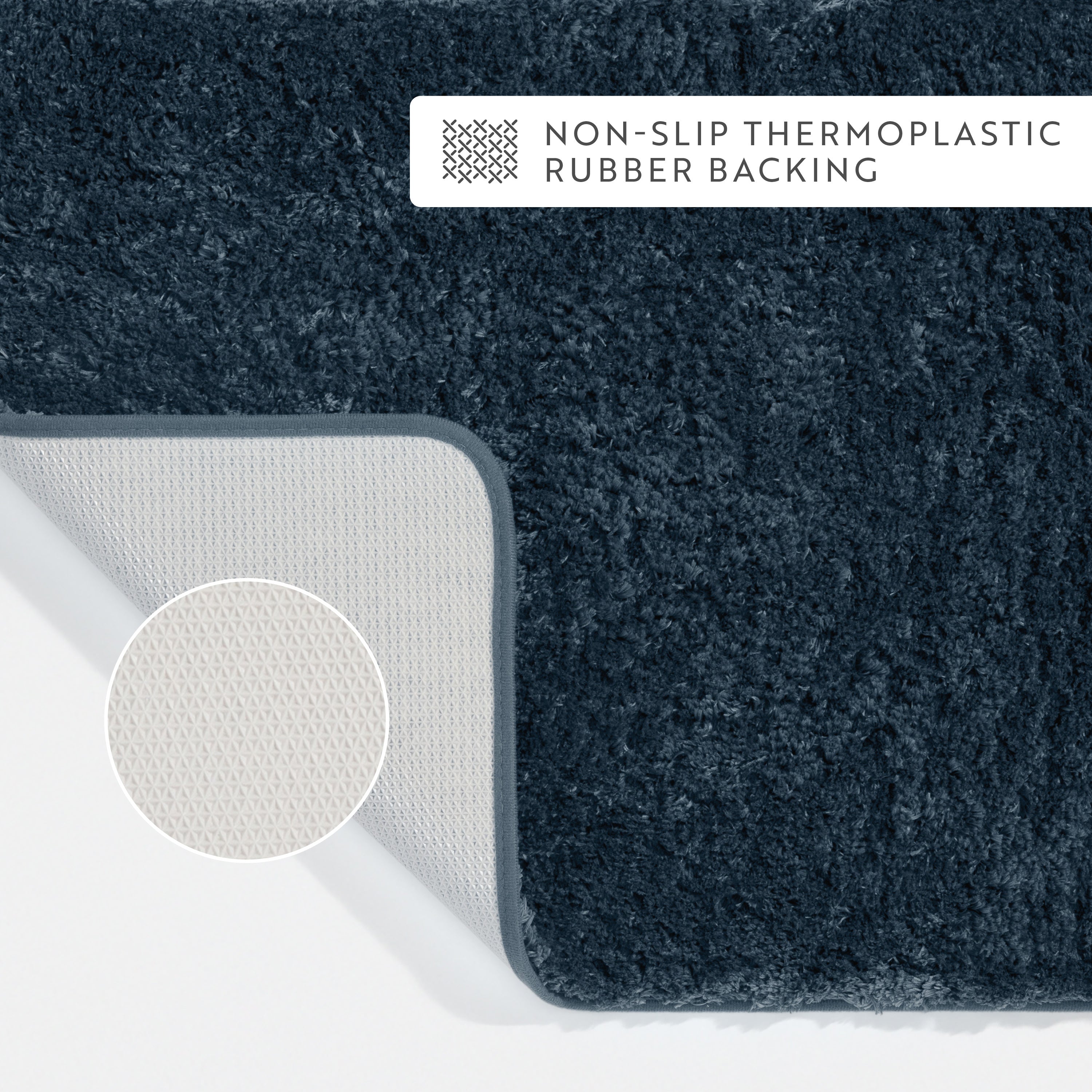 Ultra-Plush Bath Mat, Soft and Absorbent Shaggy Style with Anti-Skid Rubber Backing